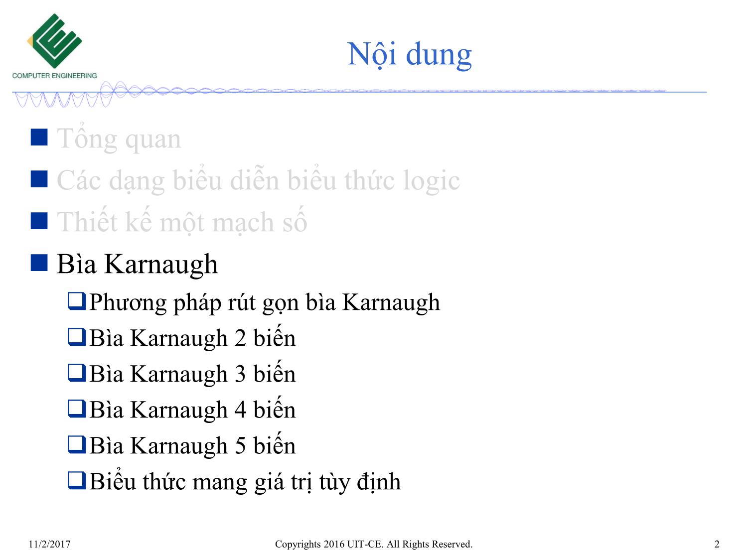 Bài giảng Nhập môn mạch số - Chương 4: Bìa karnaugh (Tiếp theo) trang 2