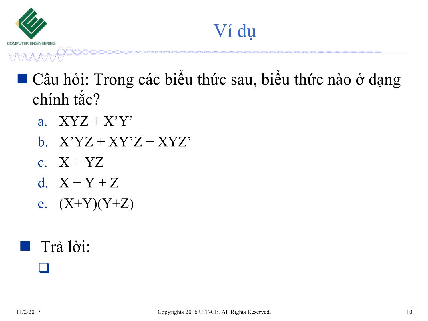 Bài giảng Nhập môn mạch số - Chương 4: Bìa karnaugh trang 10