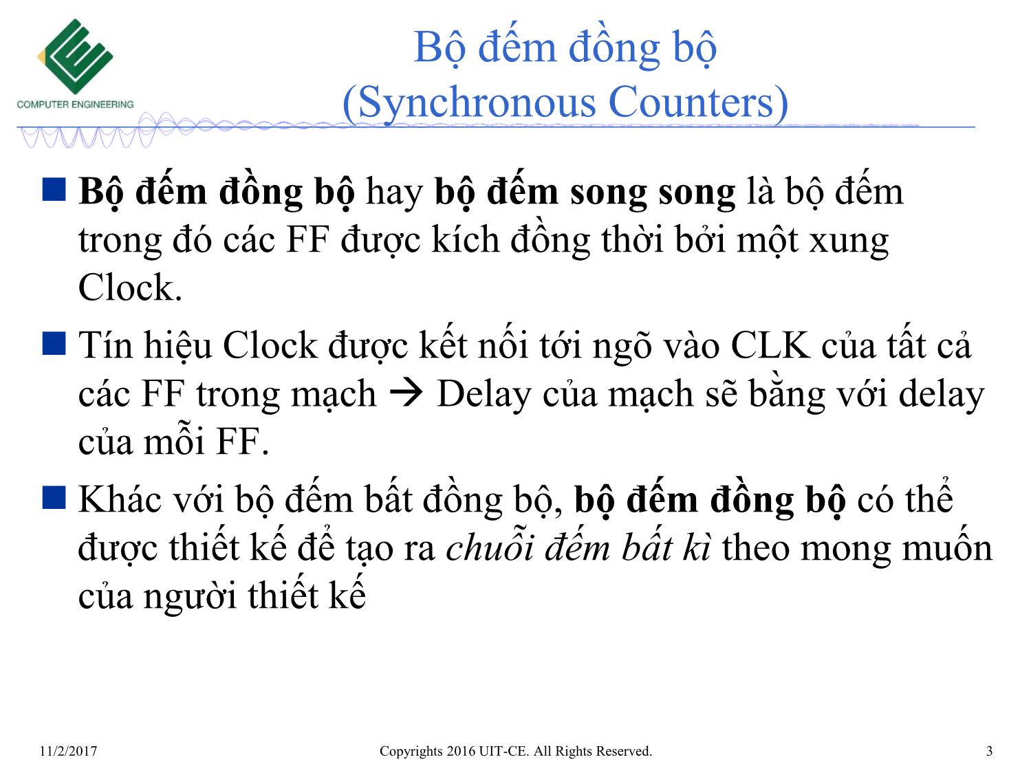 Bài giảng Nhập môn mạch số - Chương 6: Mạch tuần tự. Bộ đếm (Tiếp theo) trang 3