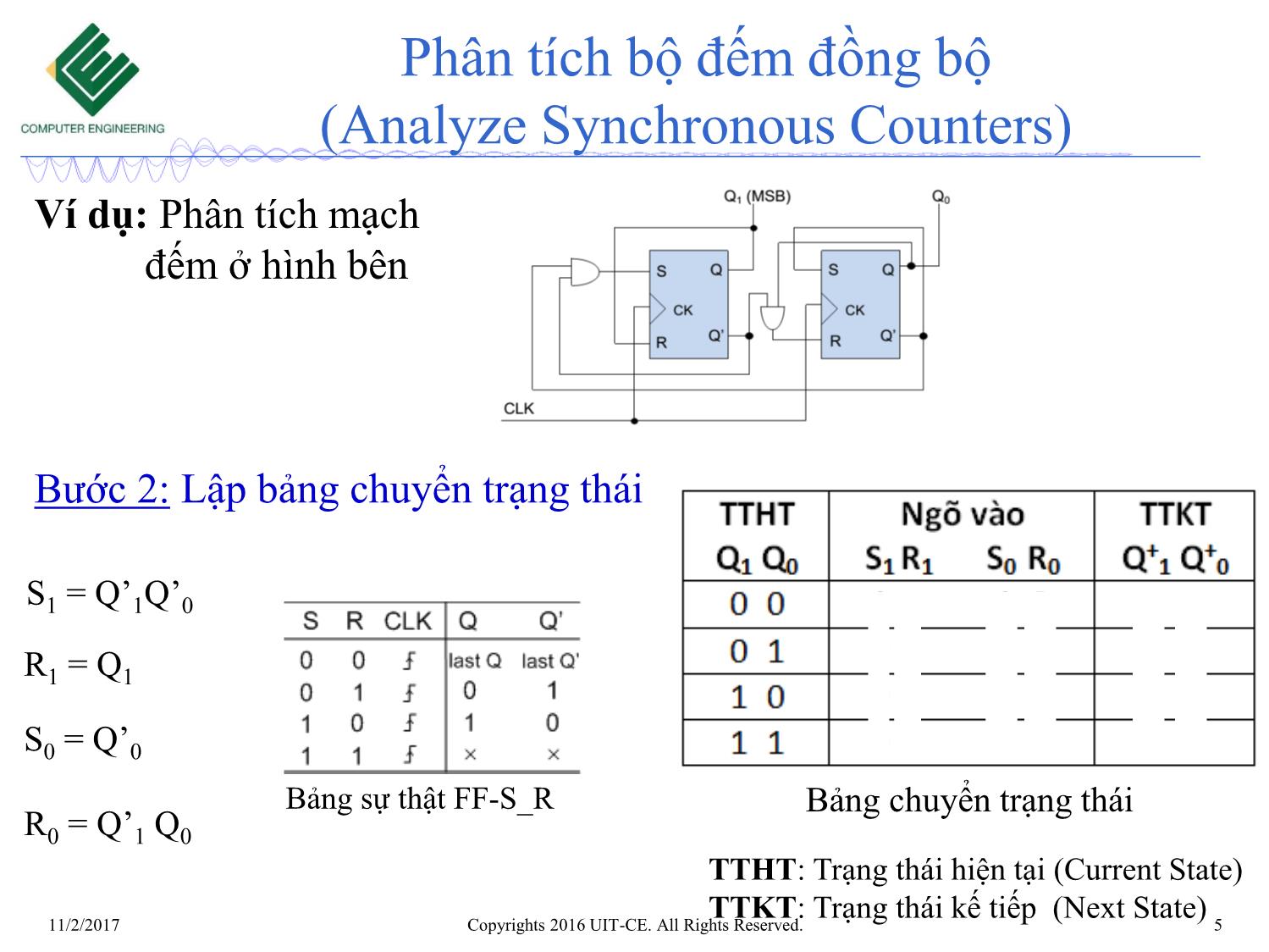 Bài giảng Nhập môn mạch số - Chương 6: Mạch tuần tự. Bộ đếm (Tiếp theo) trang 5