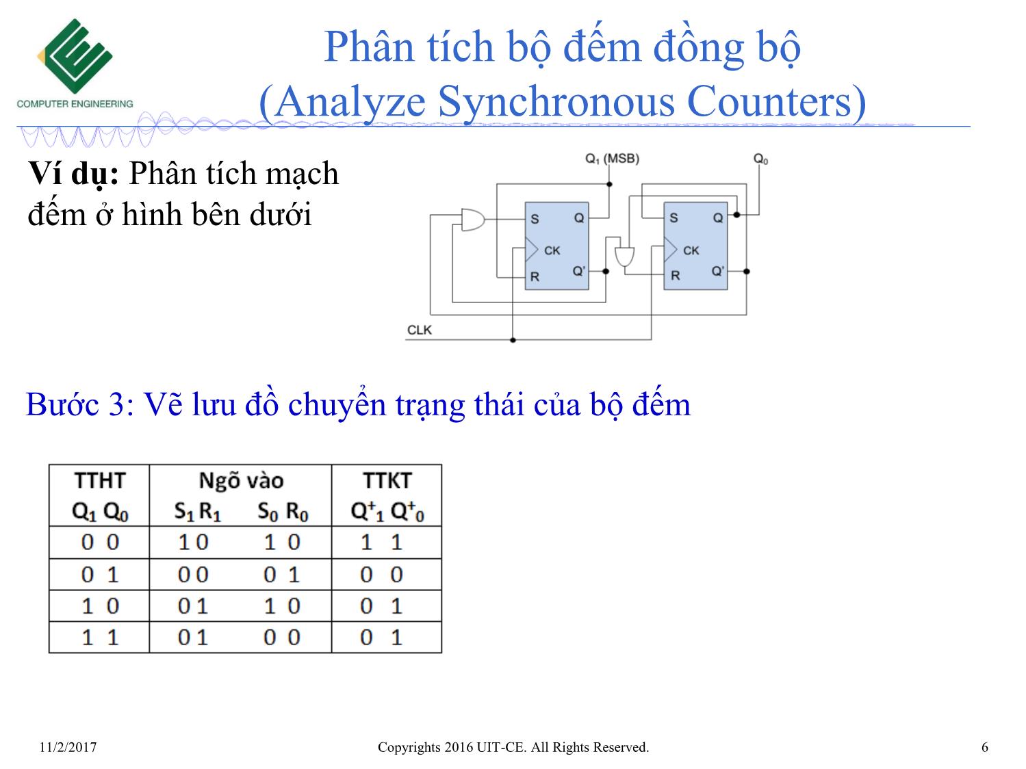 Bài giảng Nhập môn mạch số - Chương 6: Mạch tuần tự. Bộ đếm (Tiếp theo) trang 6