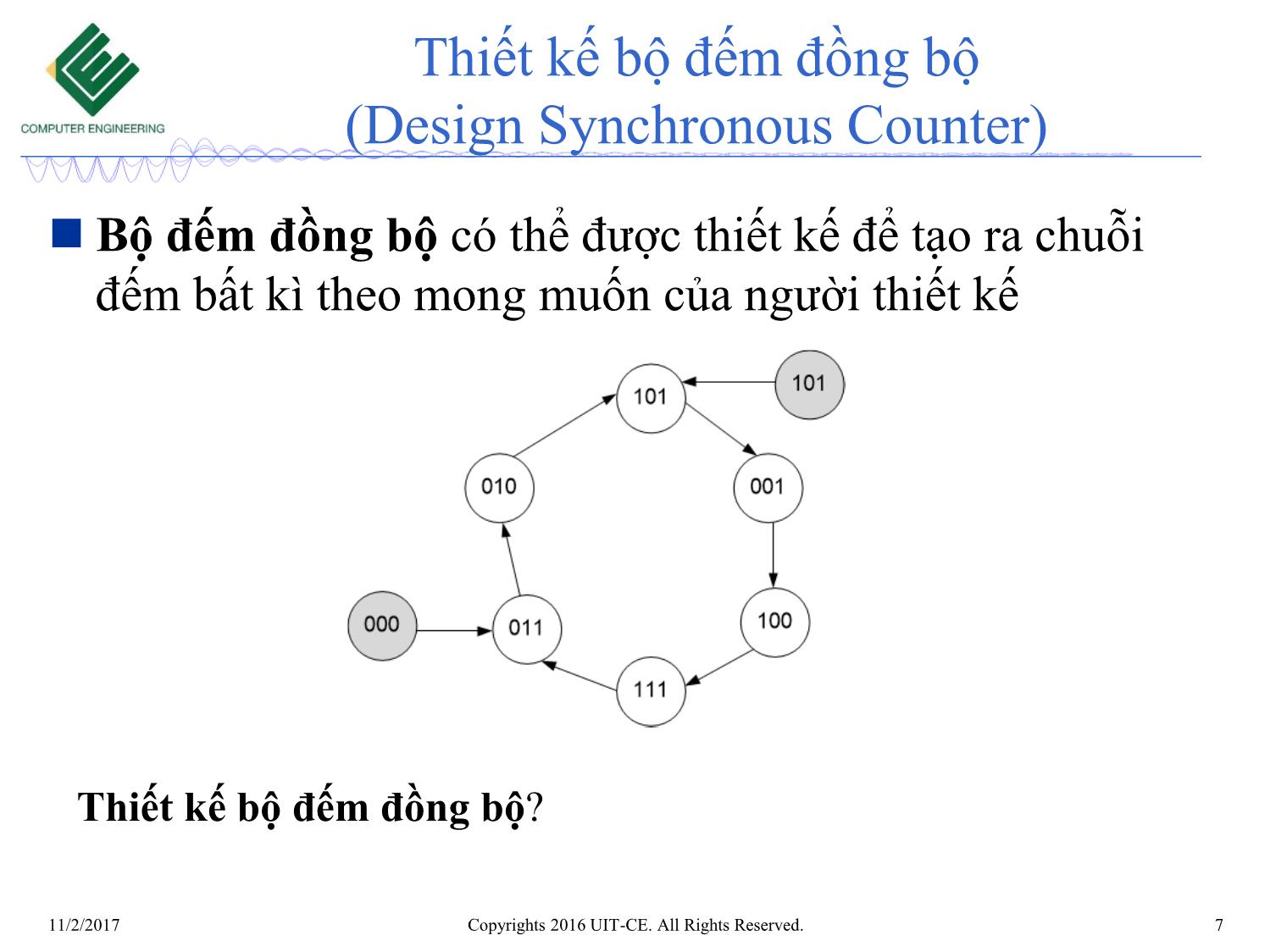 Bài giảng Nhập môn mạch số - Chương 6: Mạch tuần tự. Bộ đếm (Tiếp theo) trang 7