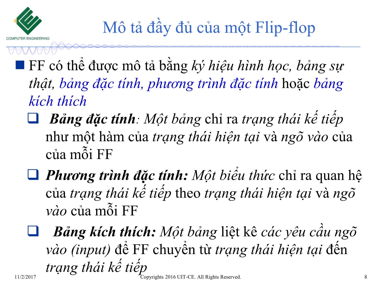 Bài giảng Nhập môn mạch số - Chương 6: Mạch tuần tự. Bộ đếm (Tiếp theo) trang 8