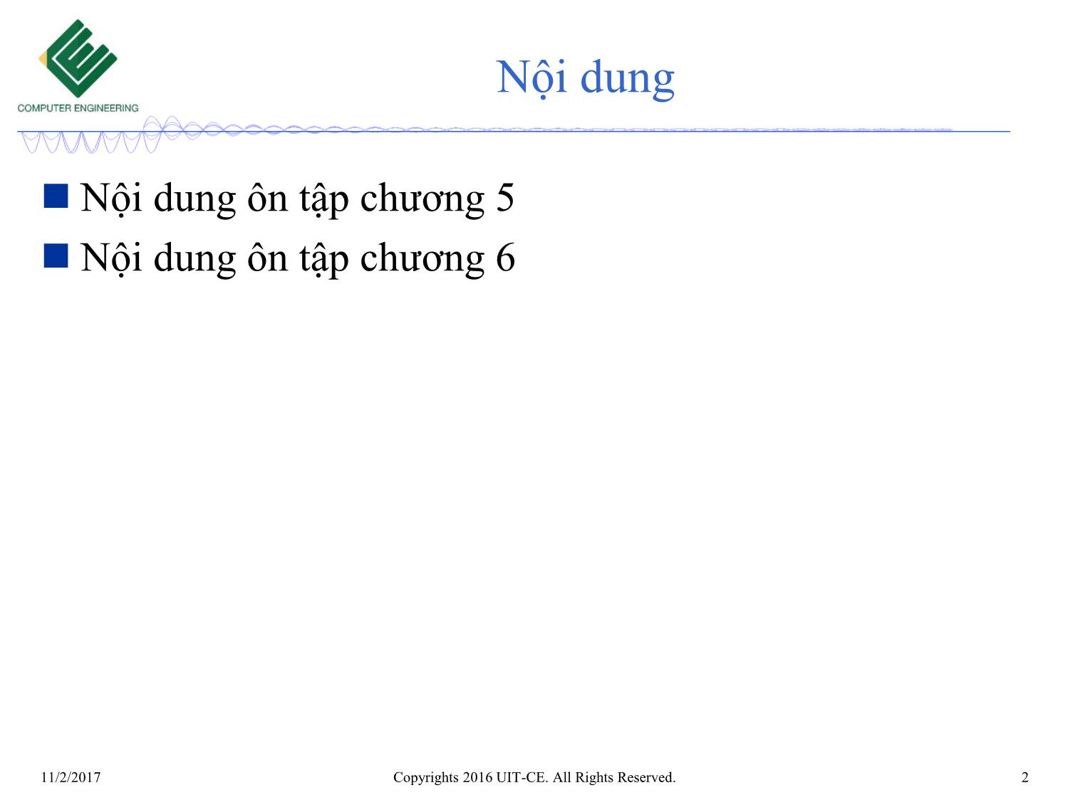 Bài giảng Nhập môn mạch số - Ôn tập chương 5+6 trang 2