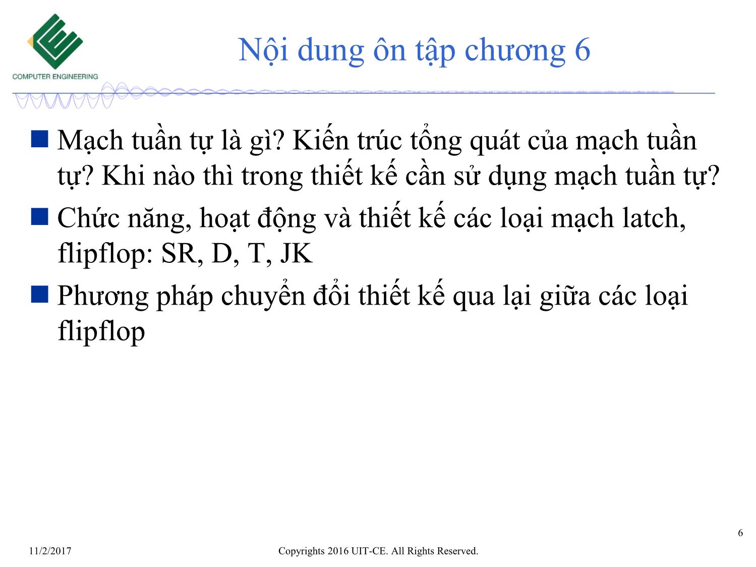 Bài giảng Nhập môn mạch số - Ôn tập chương 5+6 trang 6