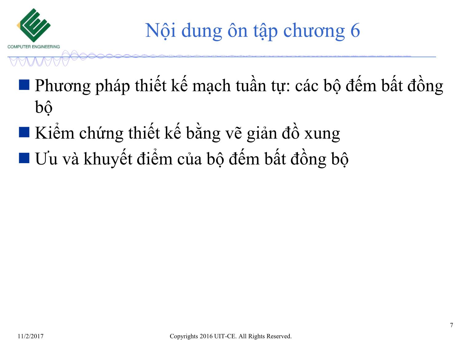 Bài giảng Nhập môn mạch số - Ôn tập chương 5+6 trang 7