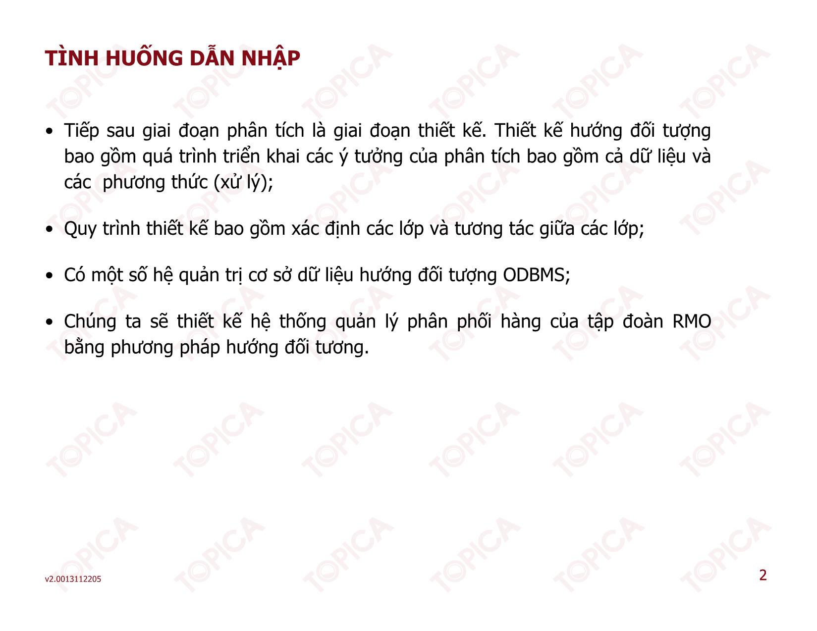 Bài giảng Phân tích thiết kế hệ thống thông tin - Bài 7: Quá trình phát triển phần mềm hướng đối tượng - Thạc Bình Cường trang 2