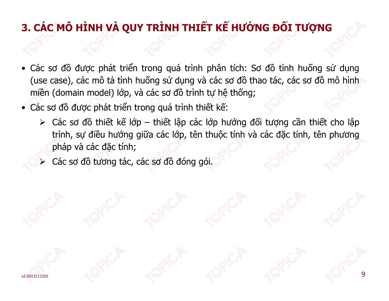 Bài giảng Phân tích thiết kế hệ thống thông tin - Bài 7: Quá trình phát triển phần mềm hướng đối tượng - Thạc Bình Cường trang 9