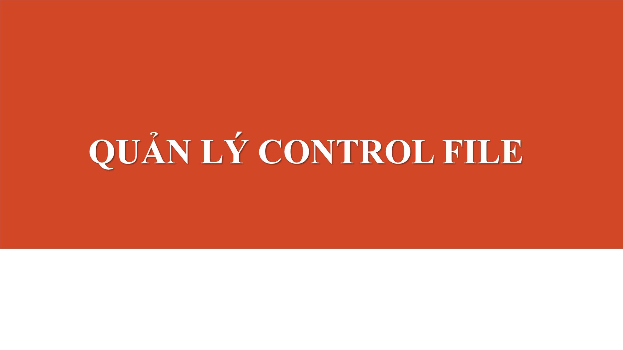 Bài giảng Quản lý Control File trang 1