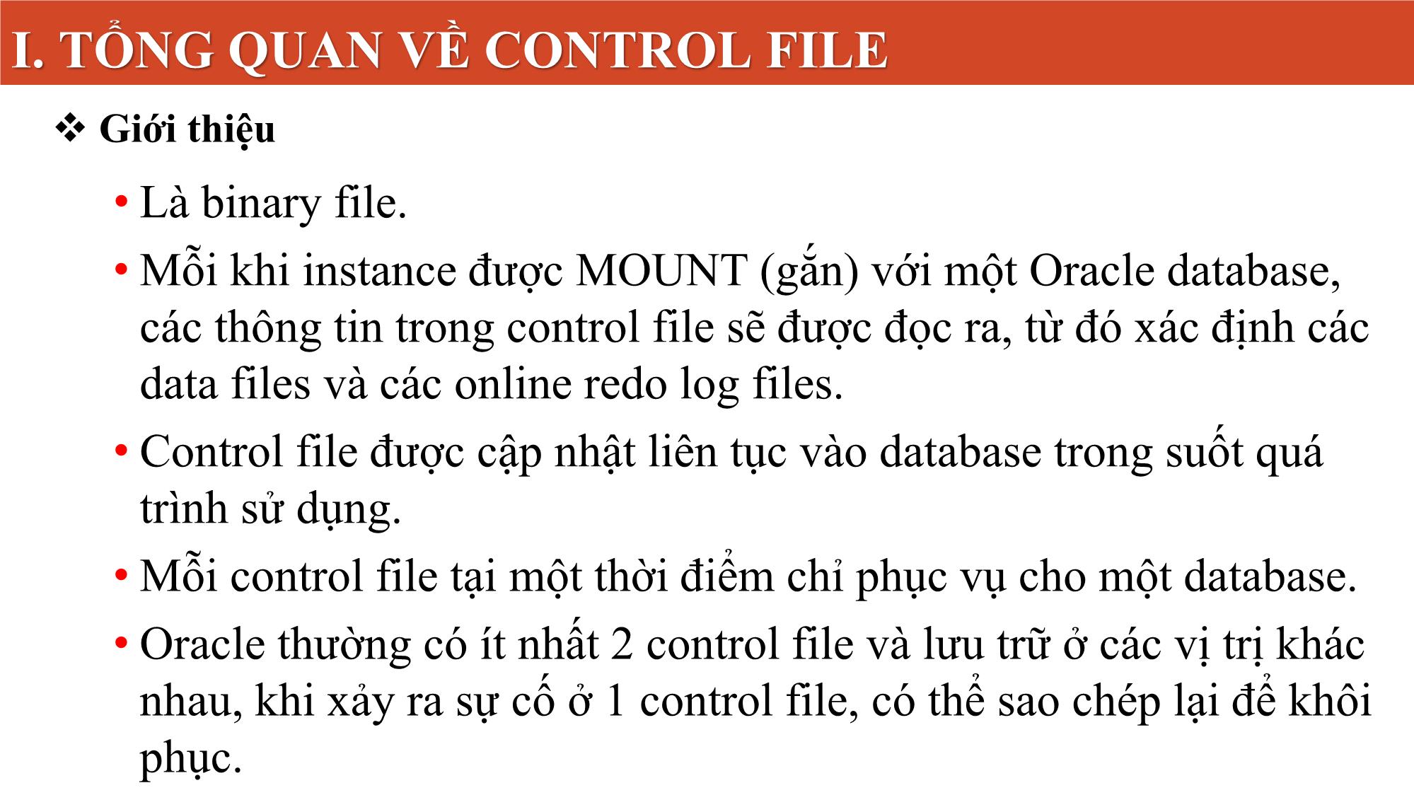 Bài giảng Quản lý Control File trang 3