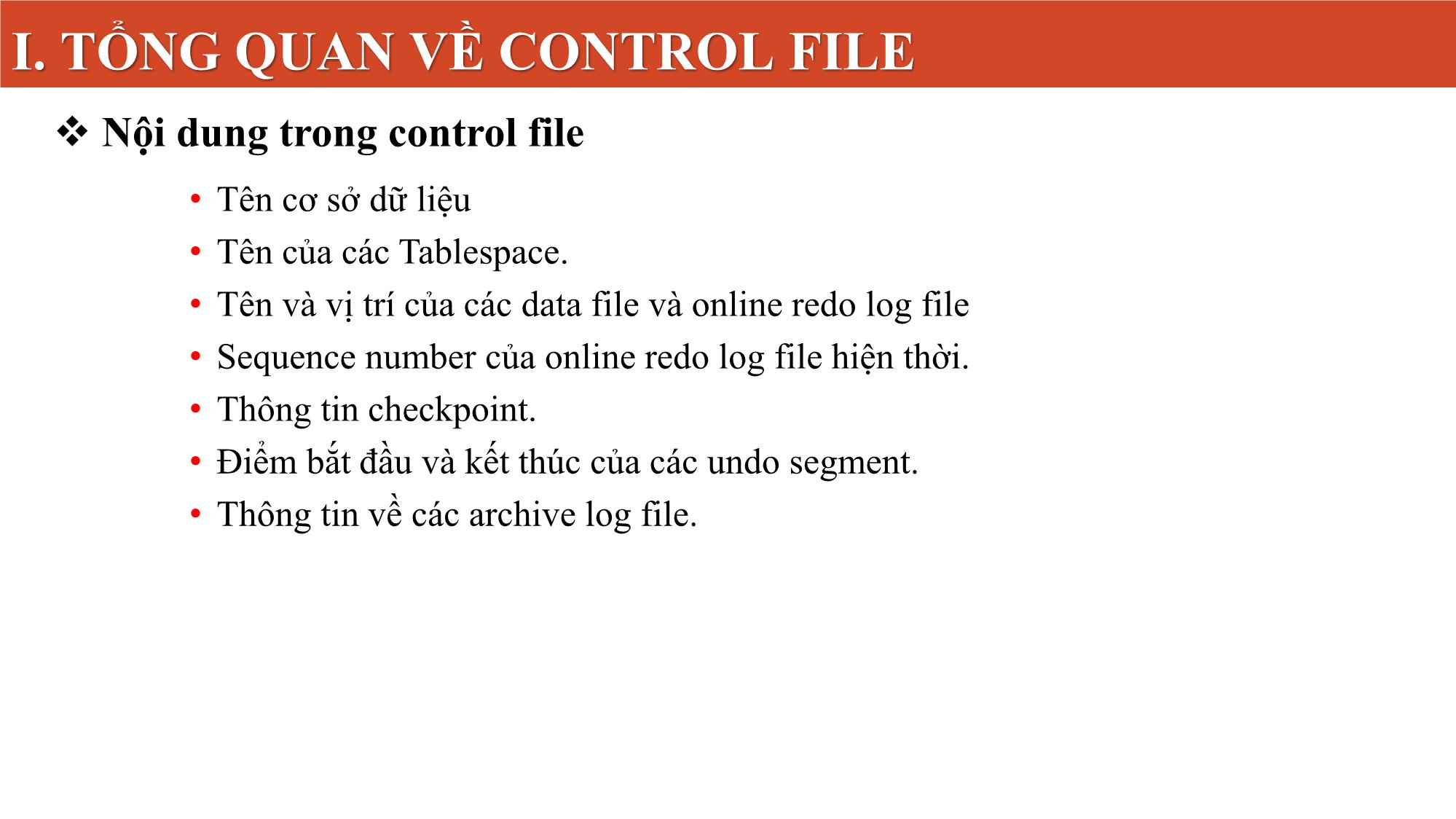 Bài giảng Quản lý Control File trang 4