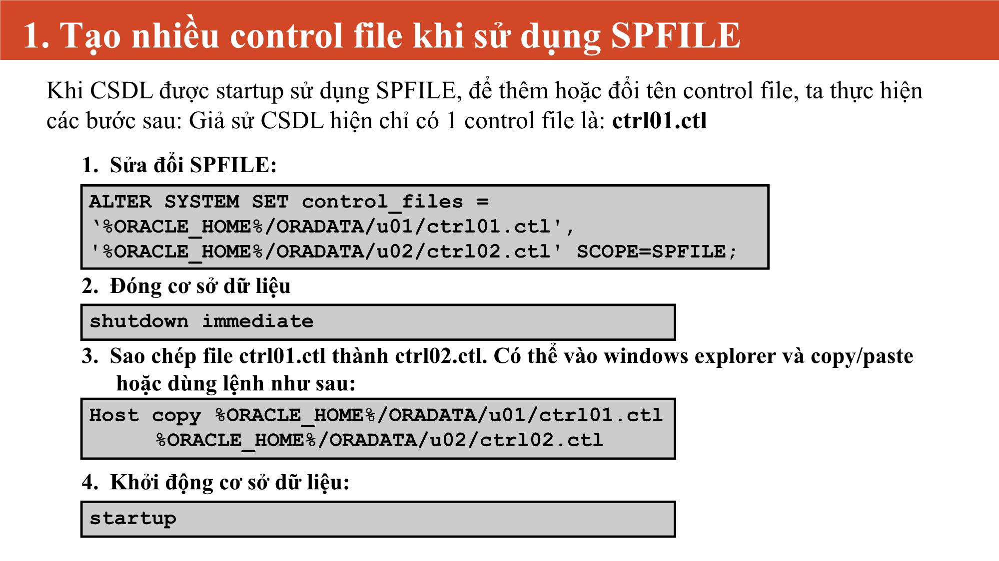 Bài giảng Quản lý Control File trang 6