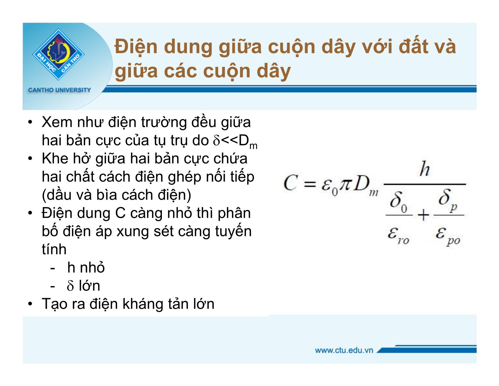 Bài giảng Thiết bị điện cao áp - Chương 5: Điện dung cuộn dây - Nguyễn Văn Dũng trang 4