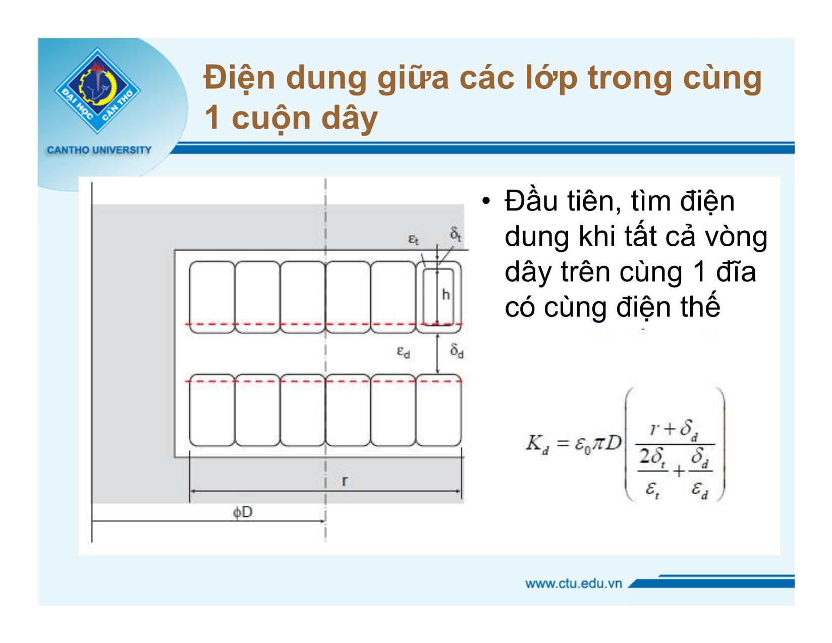 Bài giảng Thiết bị điện cao áp - Chương 5: Điện dung cuộn dây - Nguyễn Văn Dũng trang 8