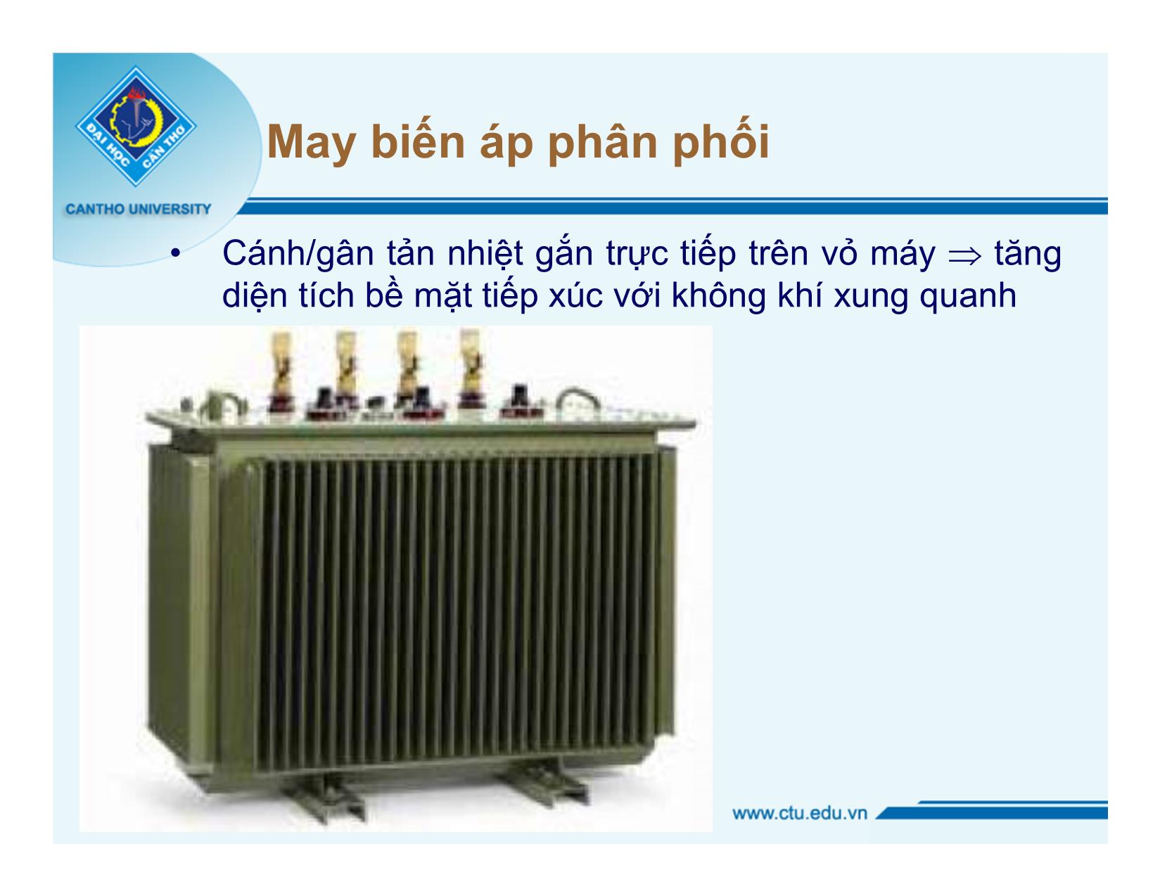 Bài giảng Thiết bị điện cao áp - Chương 6: Làm mát máy biến áp - Nguyễn Văn Dũng trang 7