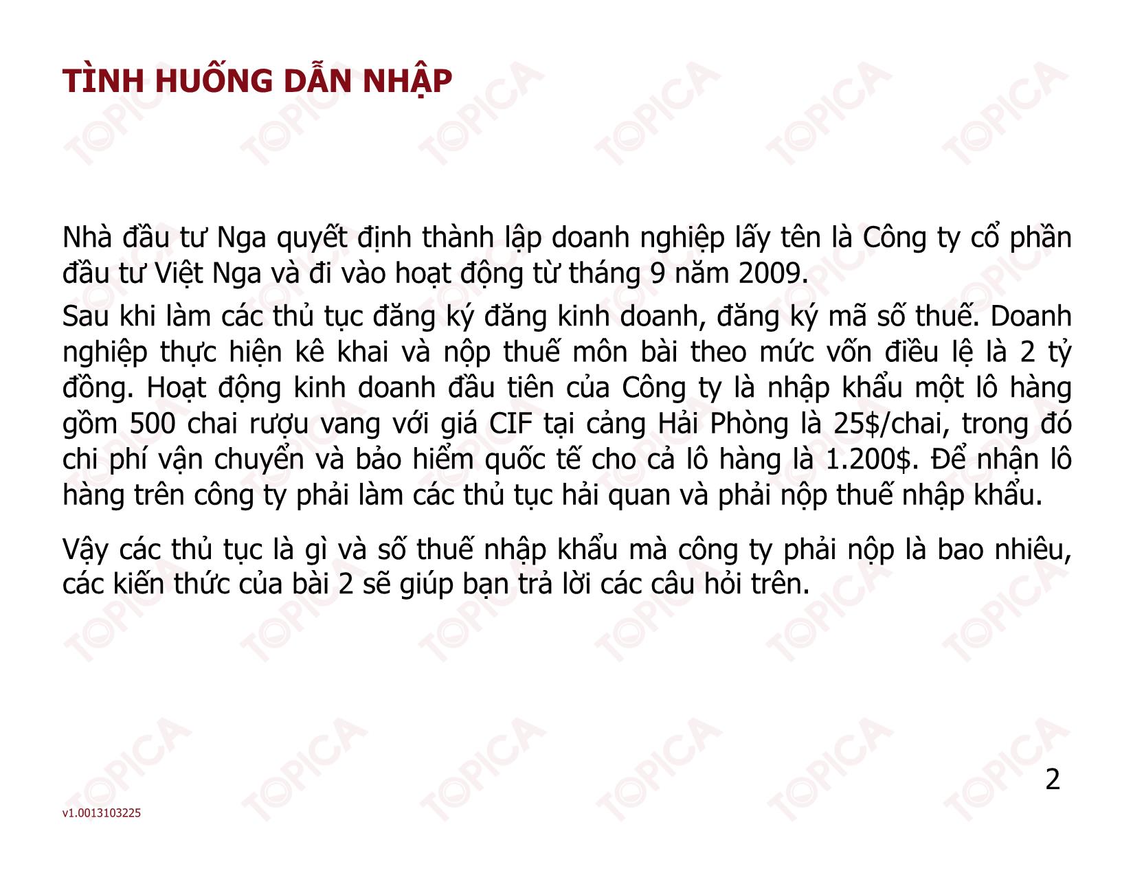 Bài giảng Thuế - Bài 2: Thuế xuất khẩu, nhập khẩu - Nguyễn Minh Đức trang 2