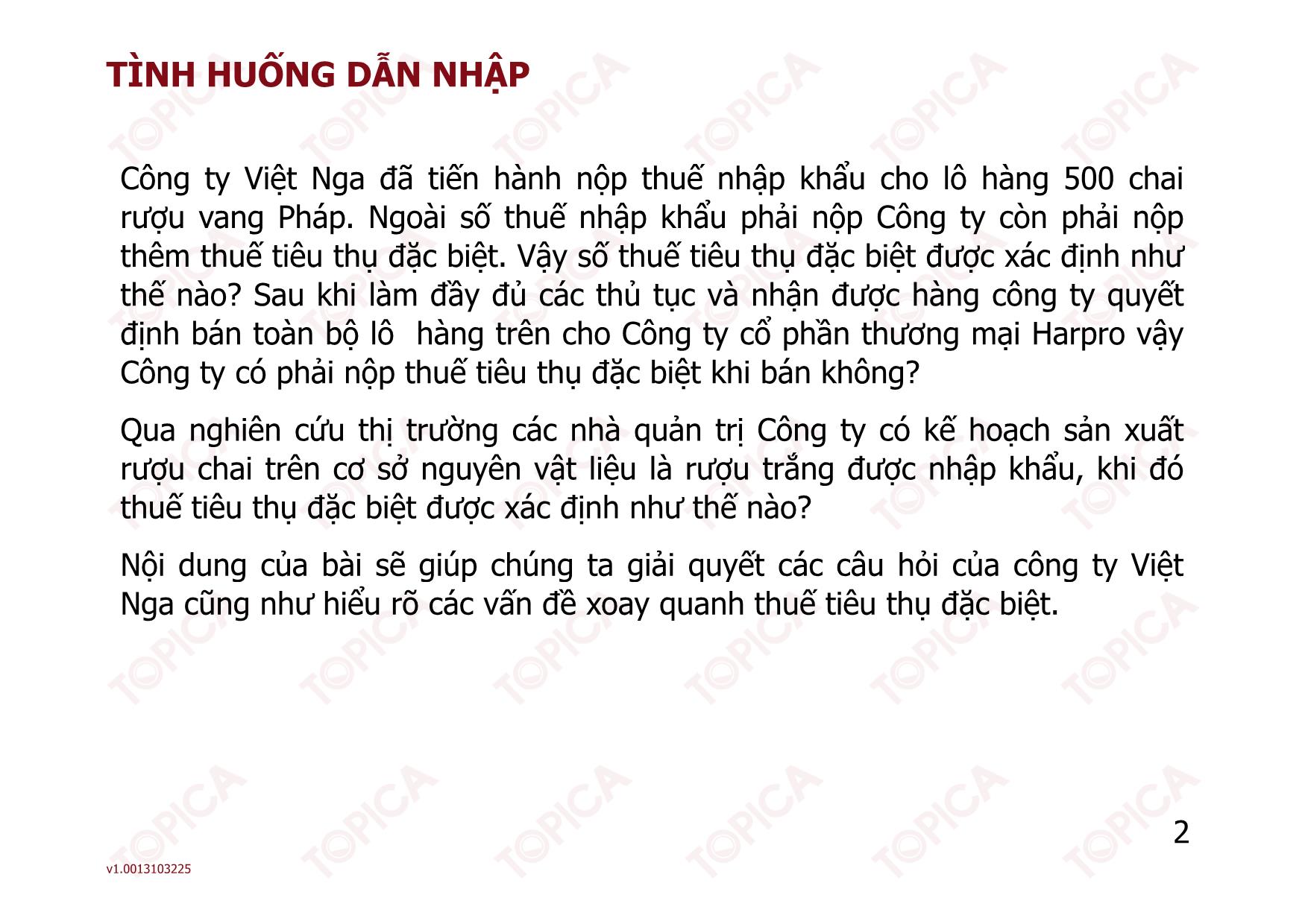 Bài giảng Thuế - Bài 4: Thuế tiêu thụ đặc biệt - Nguyễn Minh Đức trang 2