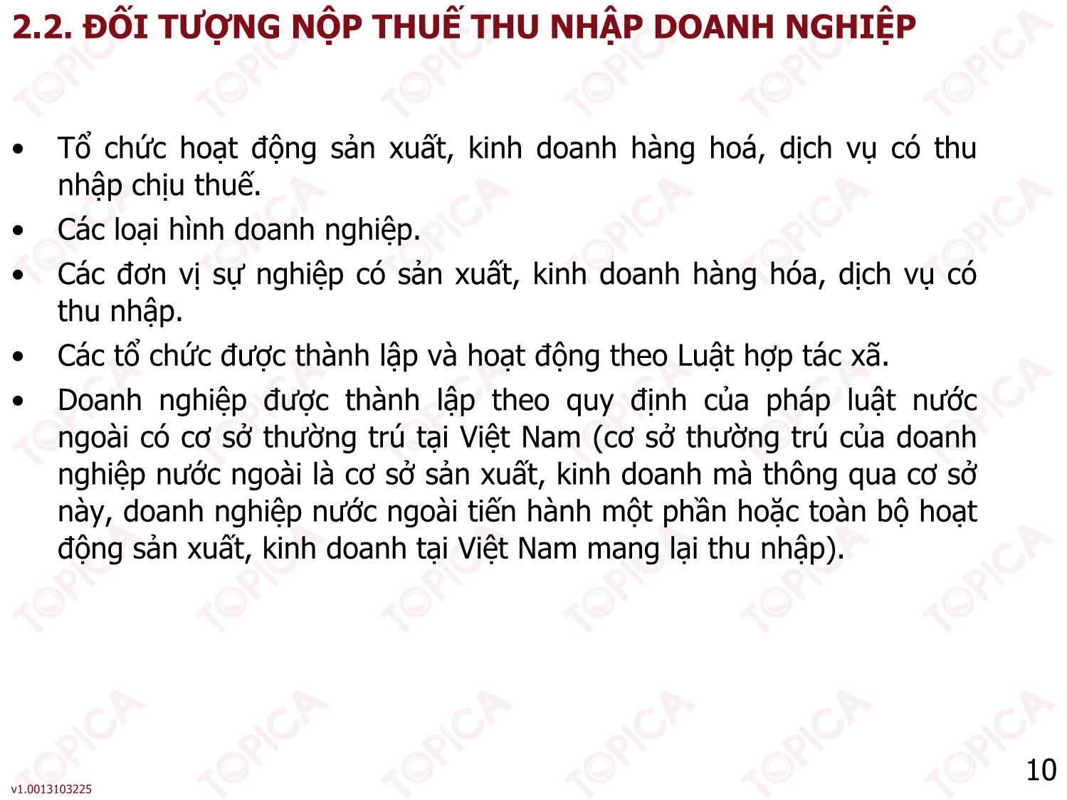 Bài giảng Thuế - Bài 5: Thuế thu nhập doanh nghiệp - Nguyễn Minh Đức trang 10