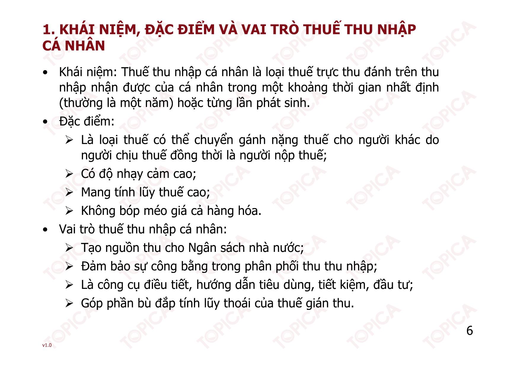 Bài giảng Thuế - Bài 6: Thuế thu nhập cá nhân - Nguyễn Minh Đức trang 6