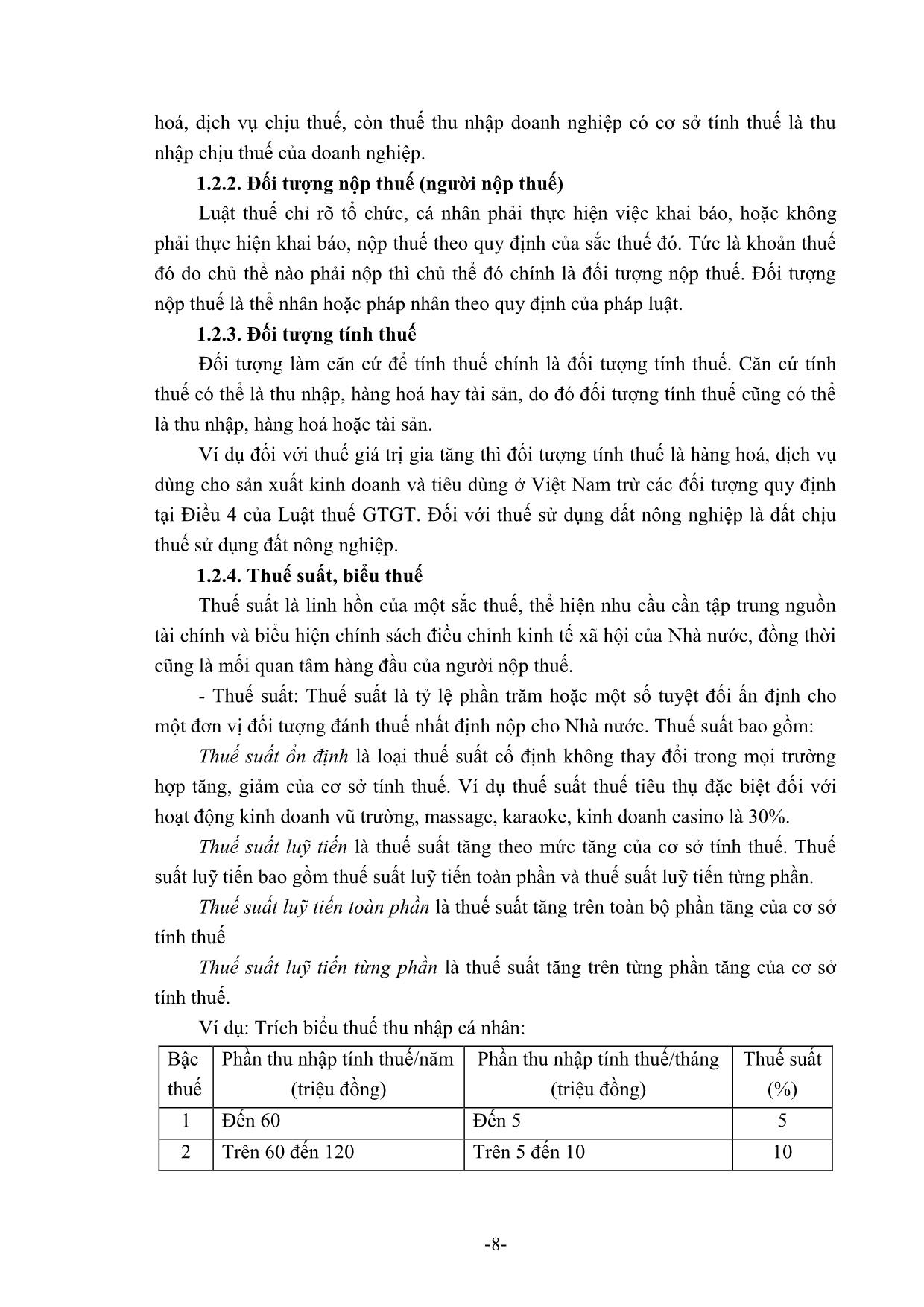 Bài giảng Thuế (Phần 1) - Cao Anh Thảo trang 9