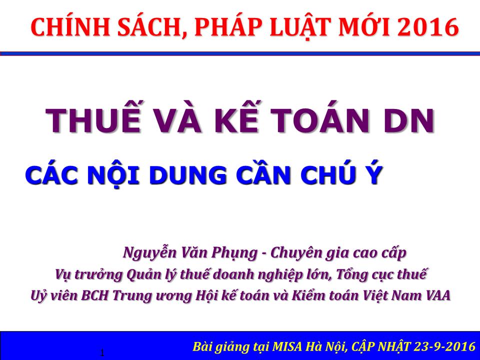 Bài giảng Thuế và kế toán doanh nghiệp trang 1