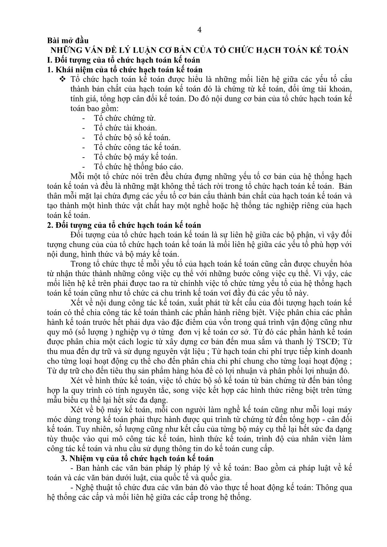 Bài giảng Tổ chức hạch toán kế toán - Chương 1: Tổ chức hệ thống chứng từ kế toán trong doanh nghiệp trang 4