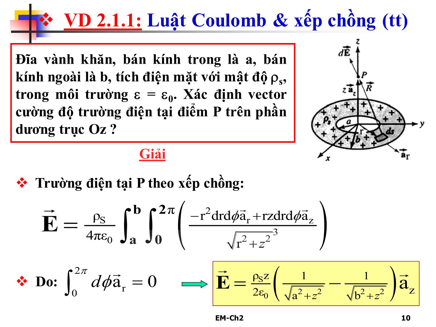 Bài giảng Trường điện từ - Chương 2: Trường điện tĩnh trang 10