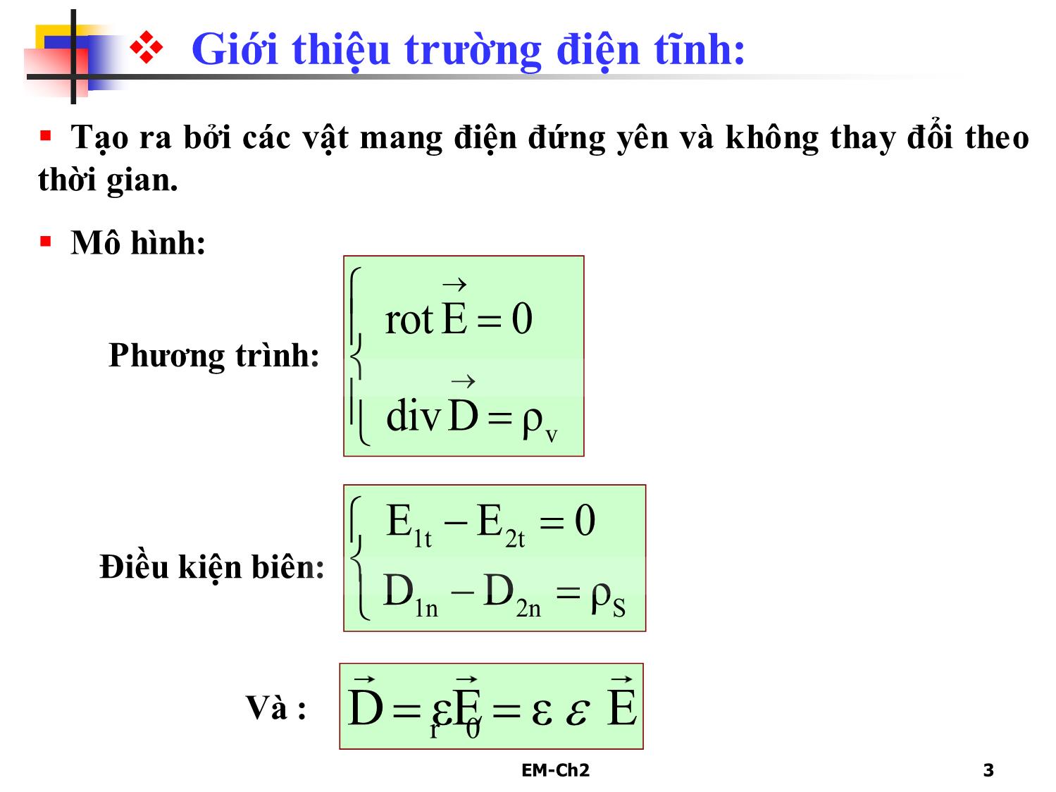 Bài giảng Trường điện từ - Chương 2: Trường điện tĩnh trang 3