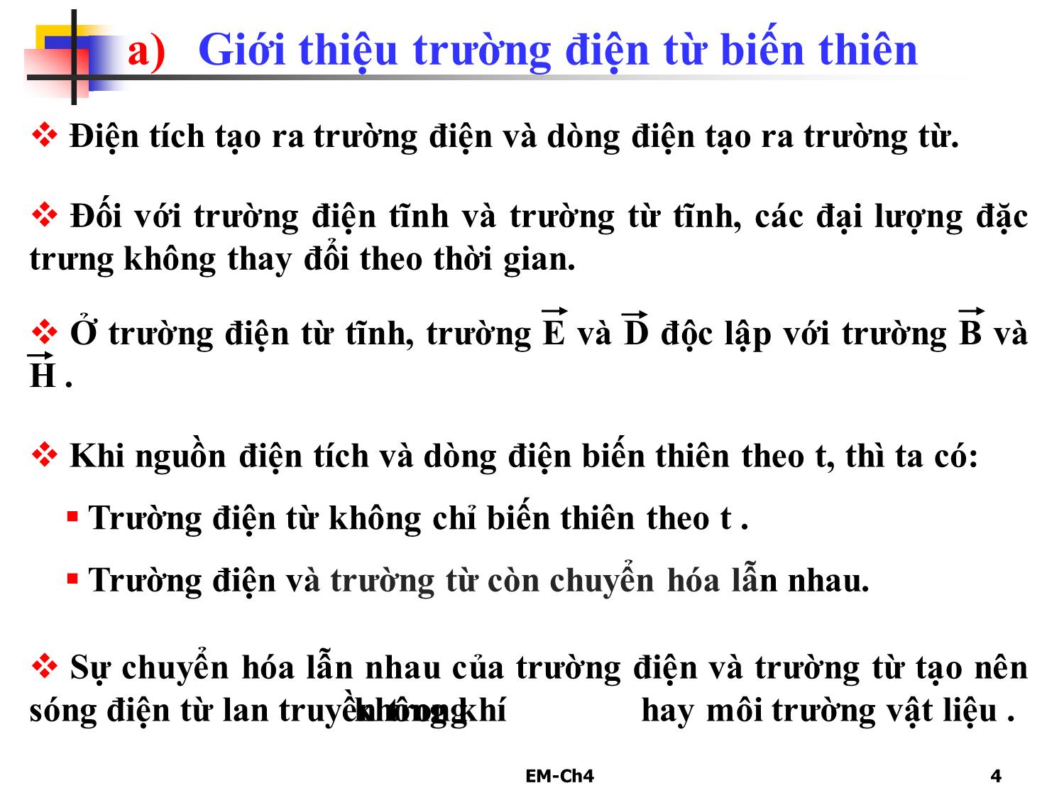 Bài giảng Trường điện từ - Chương 4: Trường điện từ biến thiên trang 4