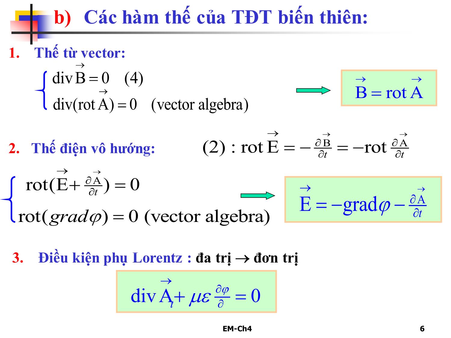 Bài giảng Trường điện từ - Chương 4: Trường điện từ biến thiên trang 6