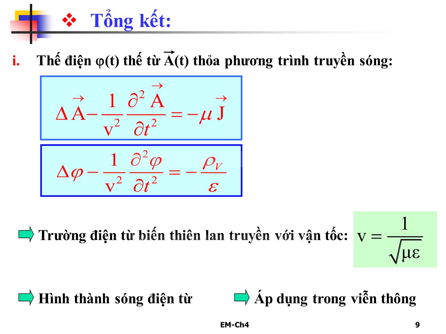 Bài giảng Trường điện từ - Chương 4: Trường điện từ biến thiên trang 9