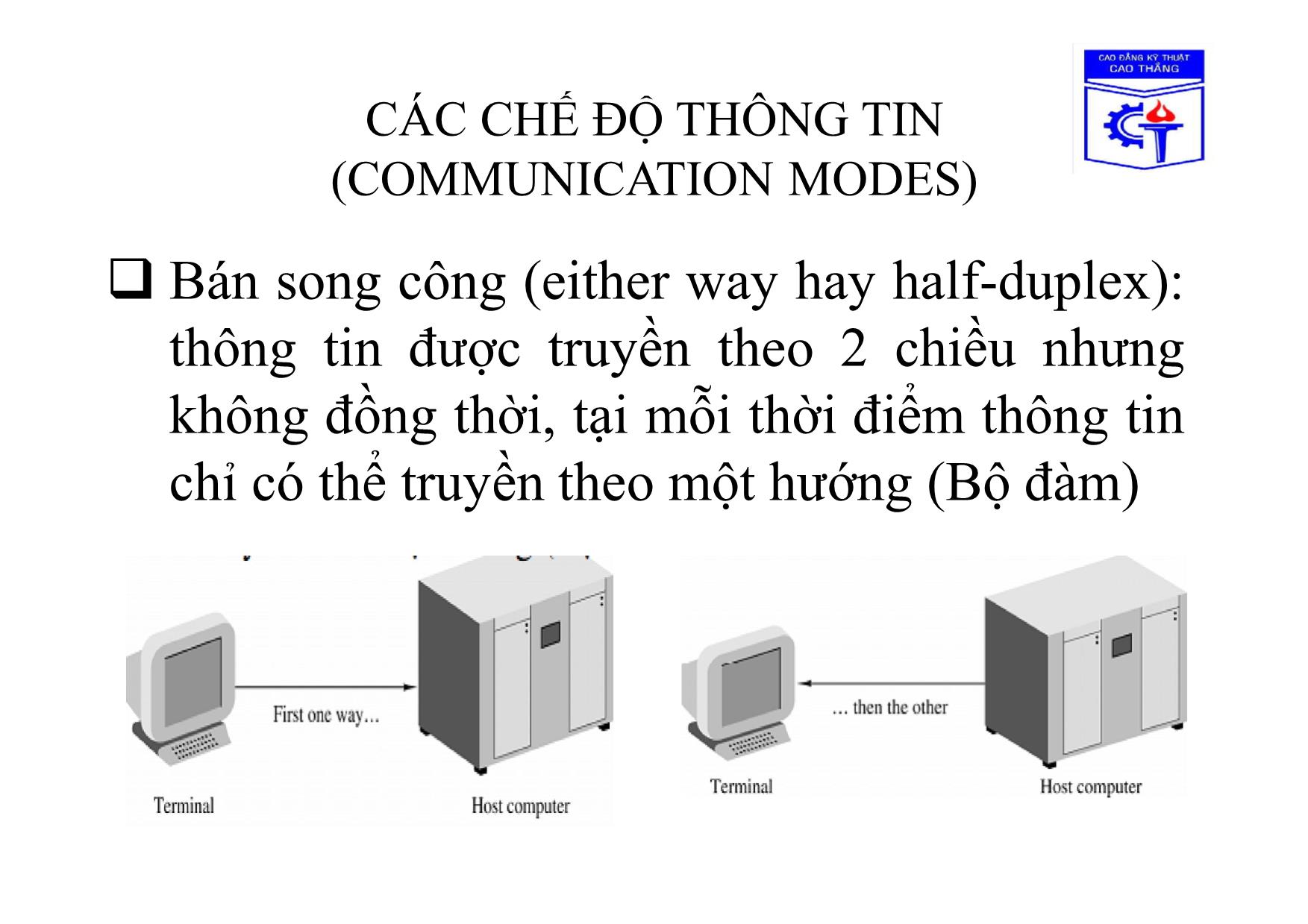 Bài giảng Truyền số học - Chương 3, Phần 1: Giao tiếp kết nối số liệu trang 6