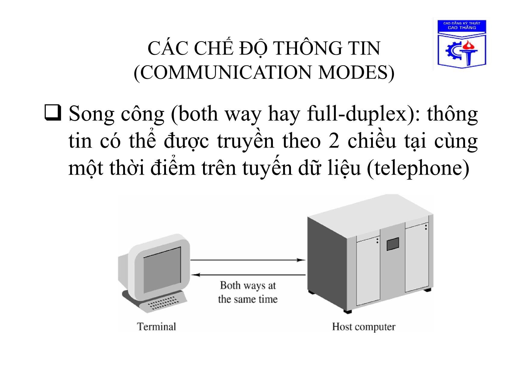 Bài giảng Truyền số học - Chương 3, Phần 1: Giao tiếp kết nối số liệu trang 7