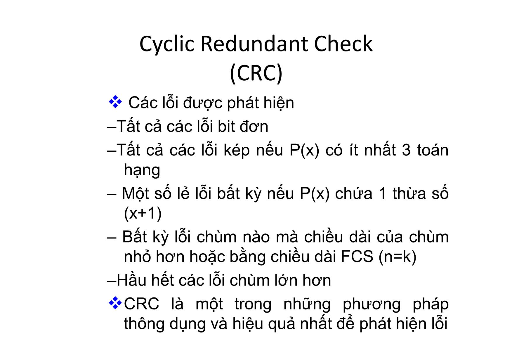 Bài giảng Truyền số học - Chương 4, Phần 3: Xử lý số liệu truyền trang 3