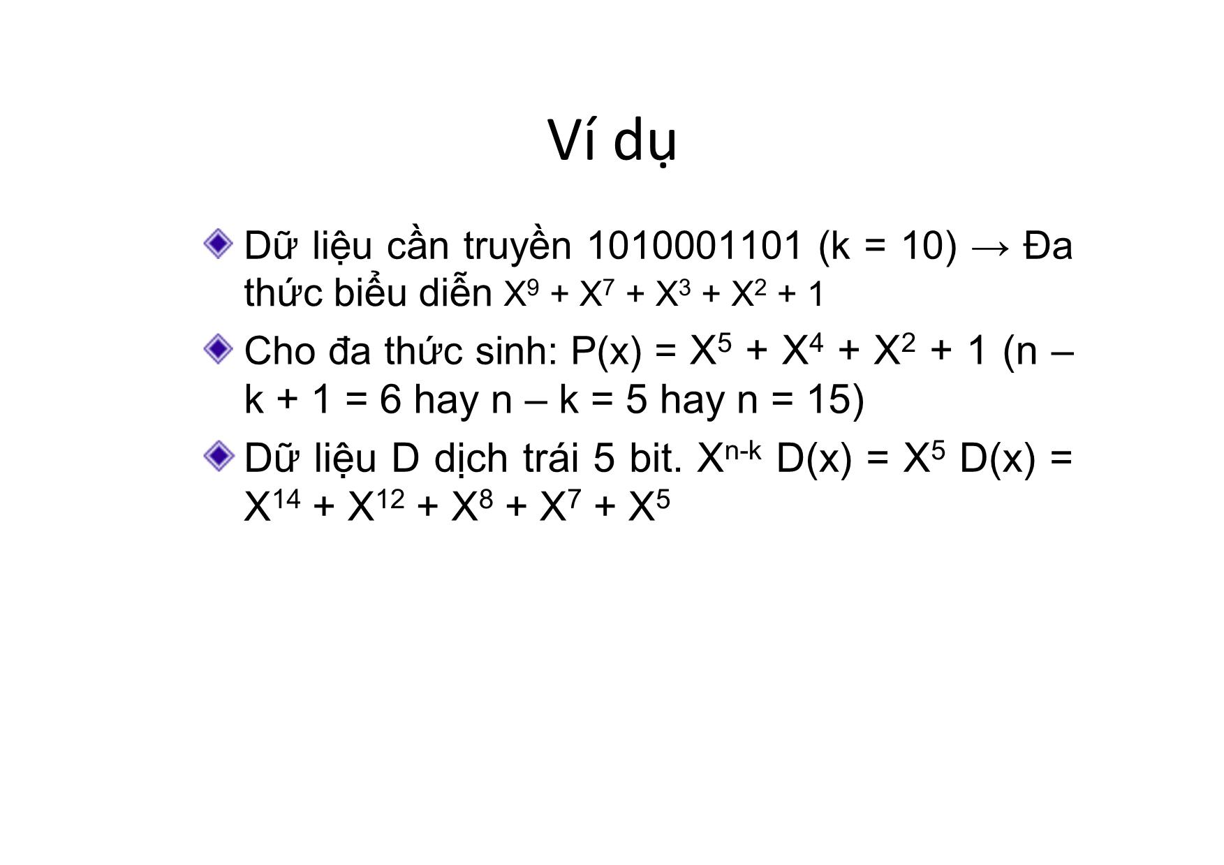 Bài giảng Truyền số học - Chương 4, Phần 3: Xử lý số liệu truyền trang 7