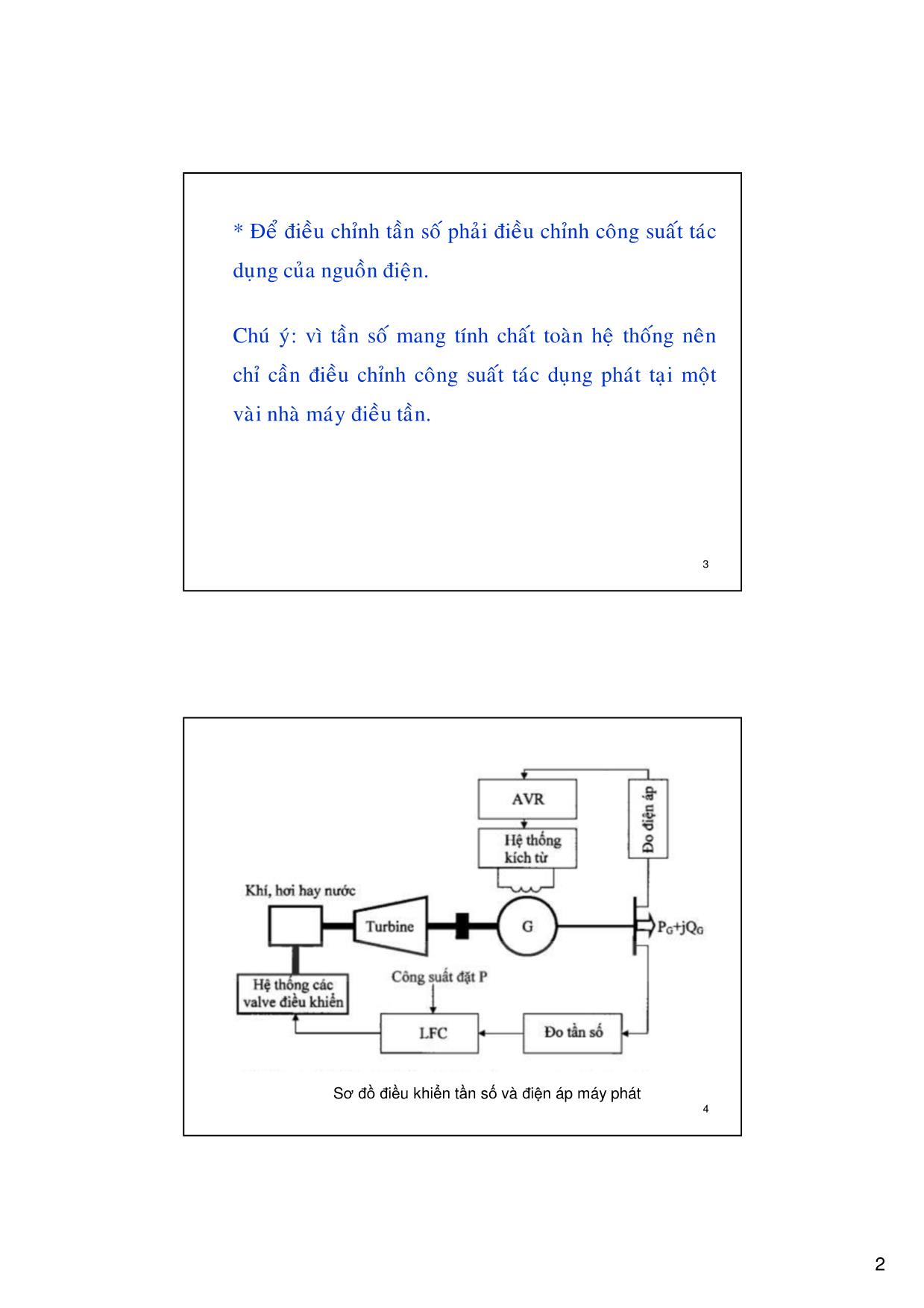 Bài giảng Vận hành và điều khiển hệ thống điện - Chương 4, Phần 1: Điều khiển tần số trong hệ thống điện - Võ Ngọc Điều trang 2