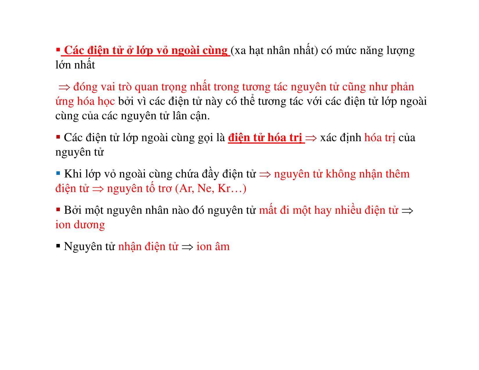 Bài giảng Vật liệu điện - Chương 1: Cấu tạo vật chất trang 5