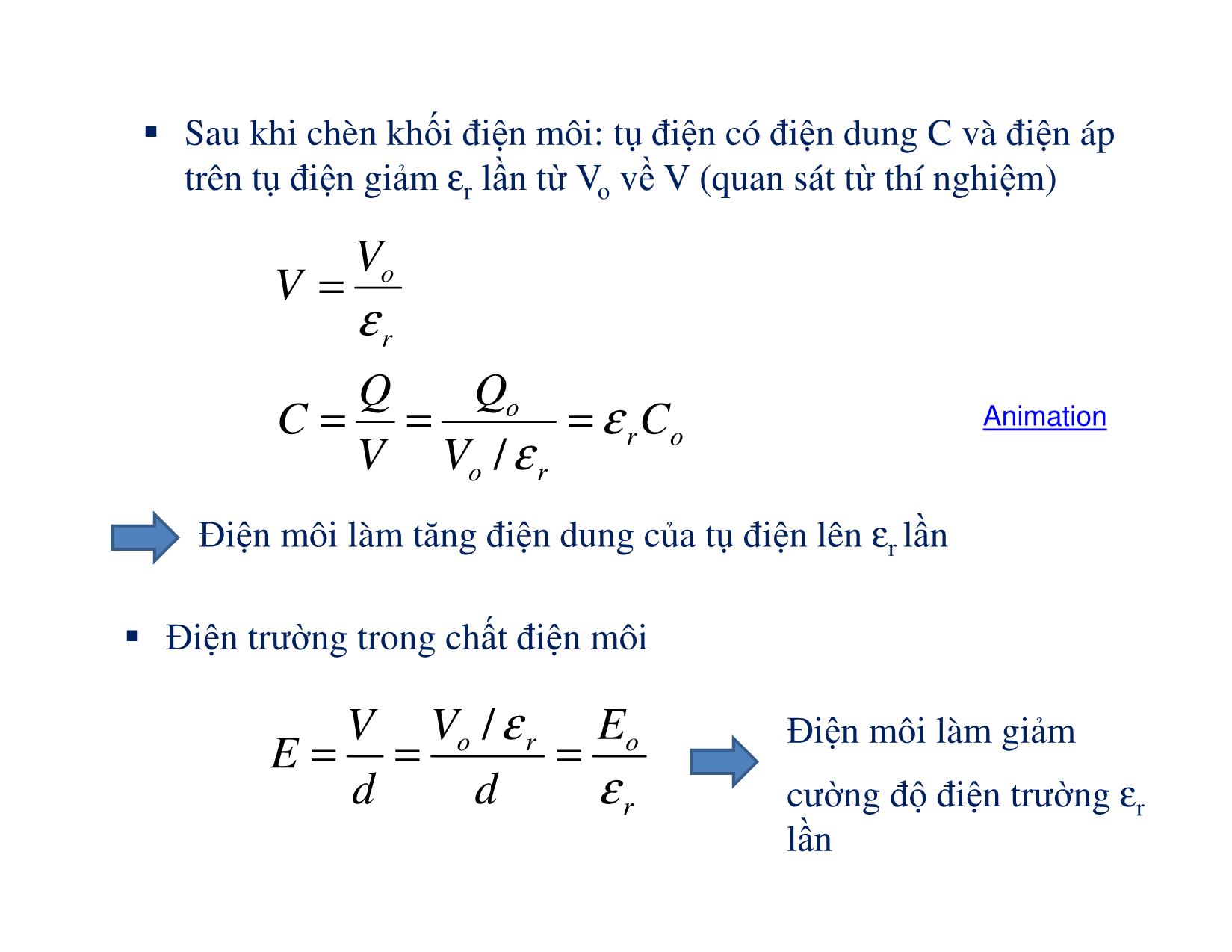 Bài giảng Vật liệu điện - Chương 3: Các quá trình vật lý trong điện môi trang 7