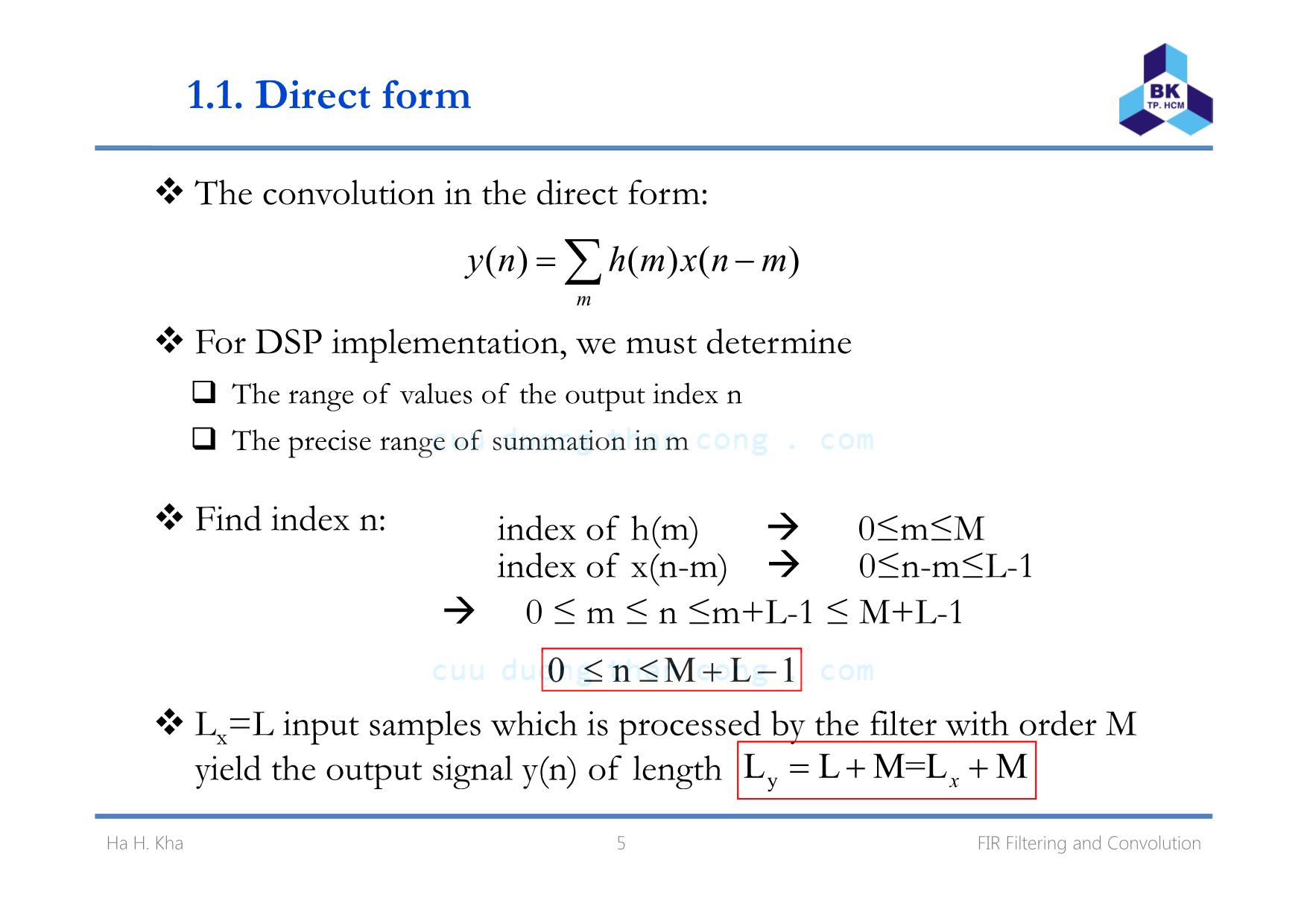 Bài giảng Xử lý tín hiệu số - Chương 4: Fir filtering and convolution - Hà Hoàng Kha trang 5