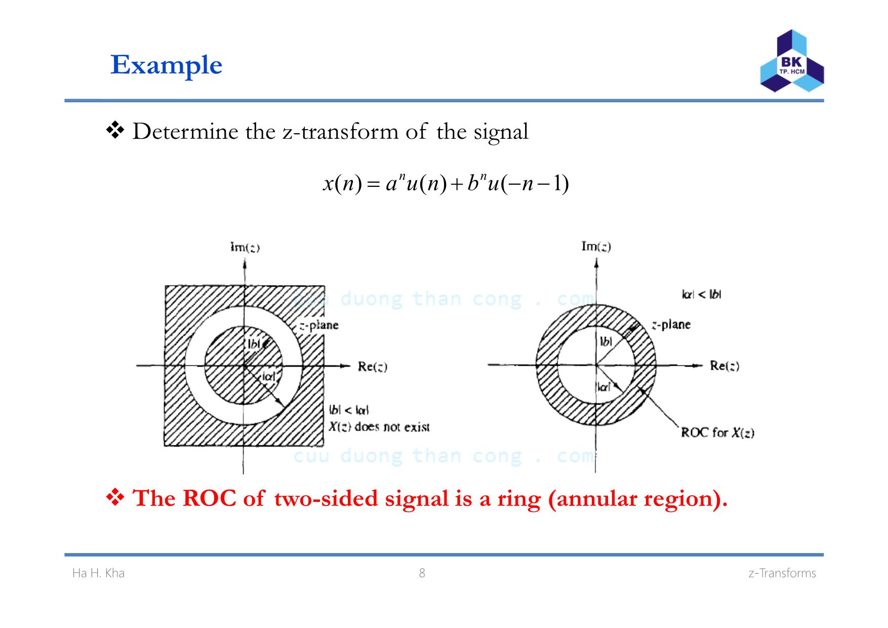 Bài giảng Xử lý tín hiệu số - Chương 5: z-Transform - Hà Hoàng Kha trang 8