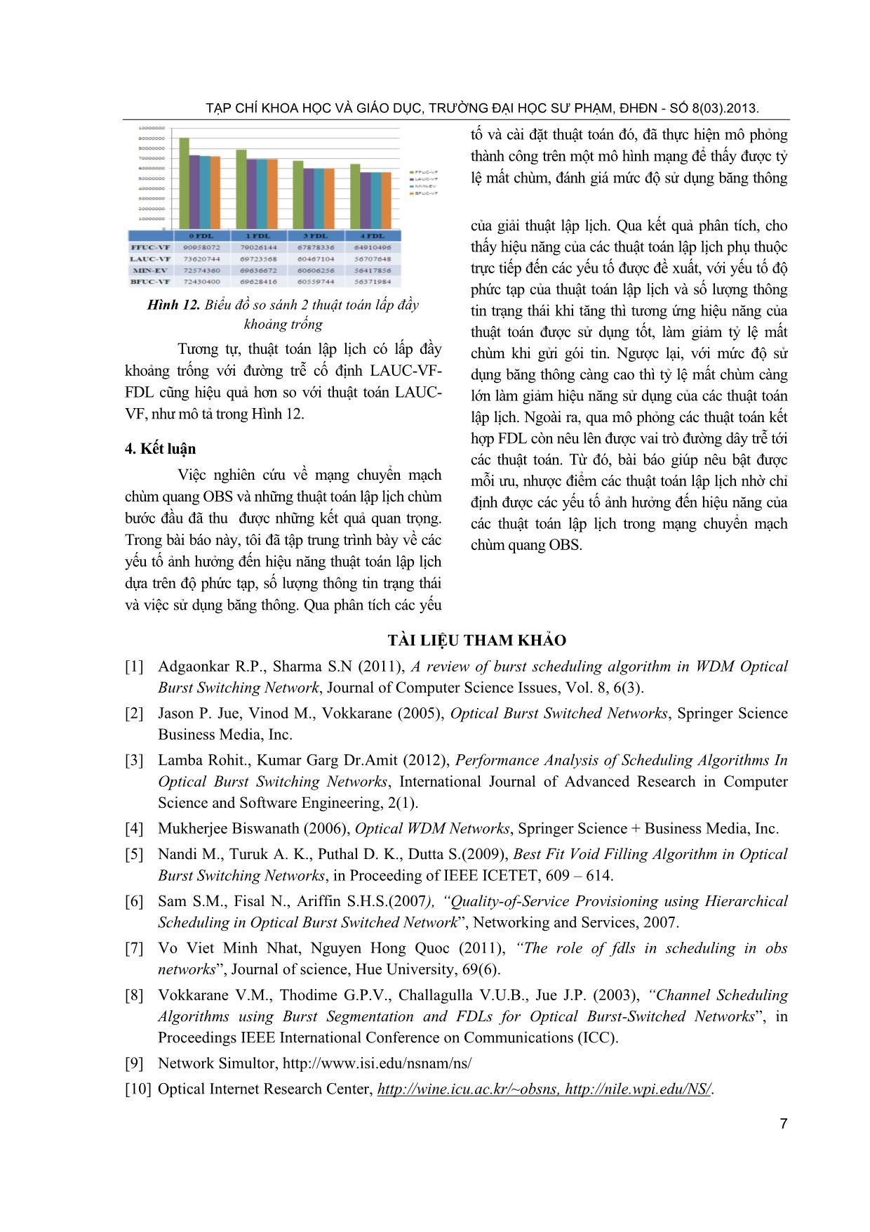 Các yếu tố ảnh hưởng đến hiệu năng thuật toán lập lịch trên mạng chuyển mạch chùm quang OBS trang 7
