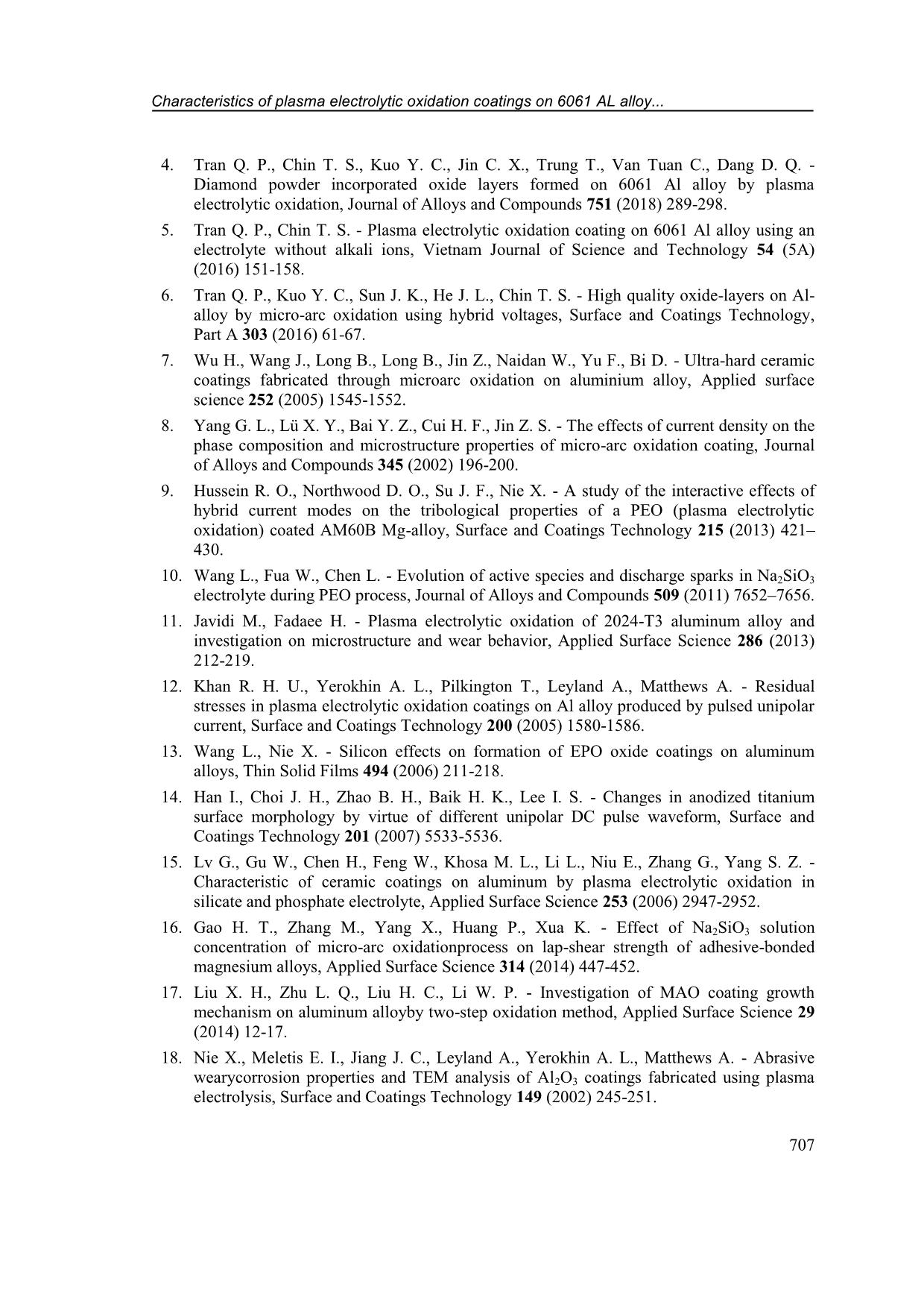 Characteristics of plasma electrolytic oxidation coatings on 6061 al alloy prepared at different current densities trang 9