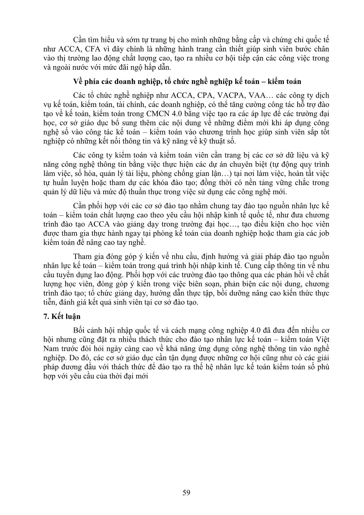 Đào tạo nhân lực kế toán, kiểm toán trong bối cảnh hội nhập và cách mạng 4.0 – Cơ hội và thách thức trang 9