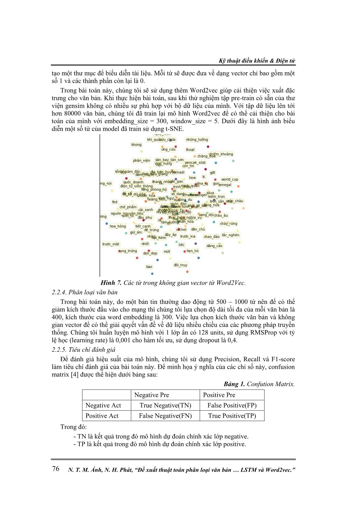 Đề xuất thuật toán phân loại văn bản tiếng Việt sử dụng mạng LSTM và Word2vec trang 8