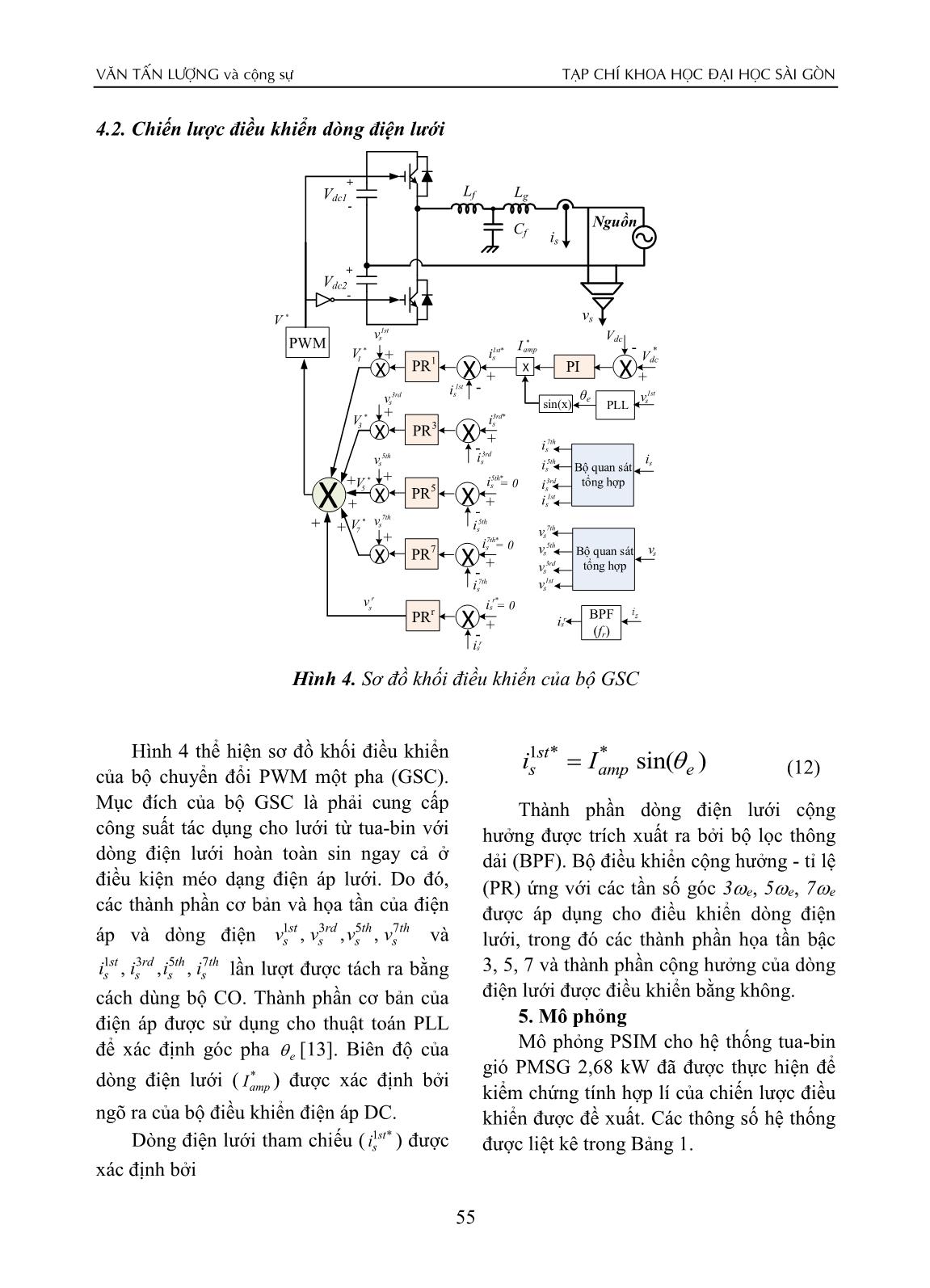 Điều khiển hệ thống tua-bin gió công suất nhỏ máy phát pmsg trong trường hợp méo dạng điện áp lưới trang 5