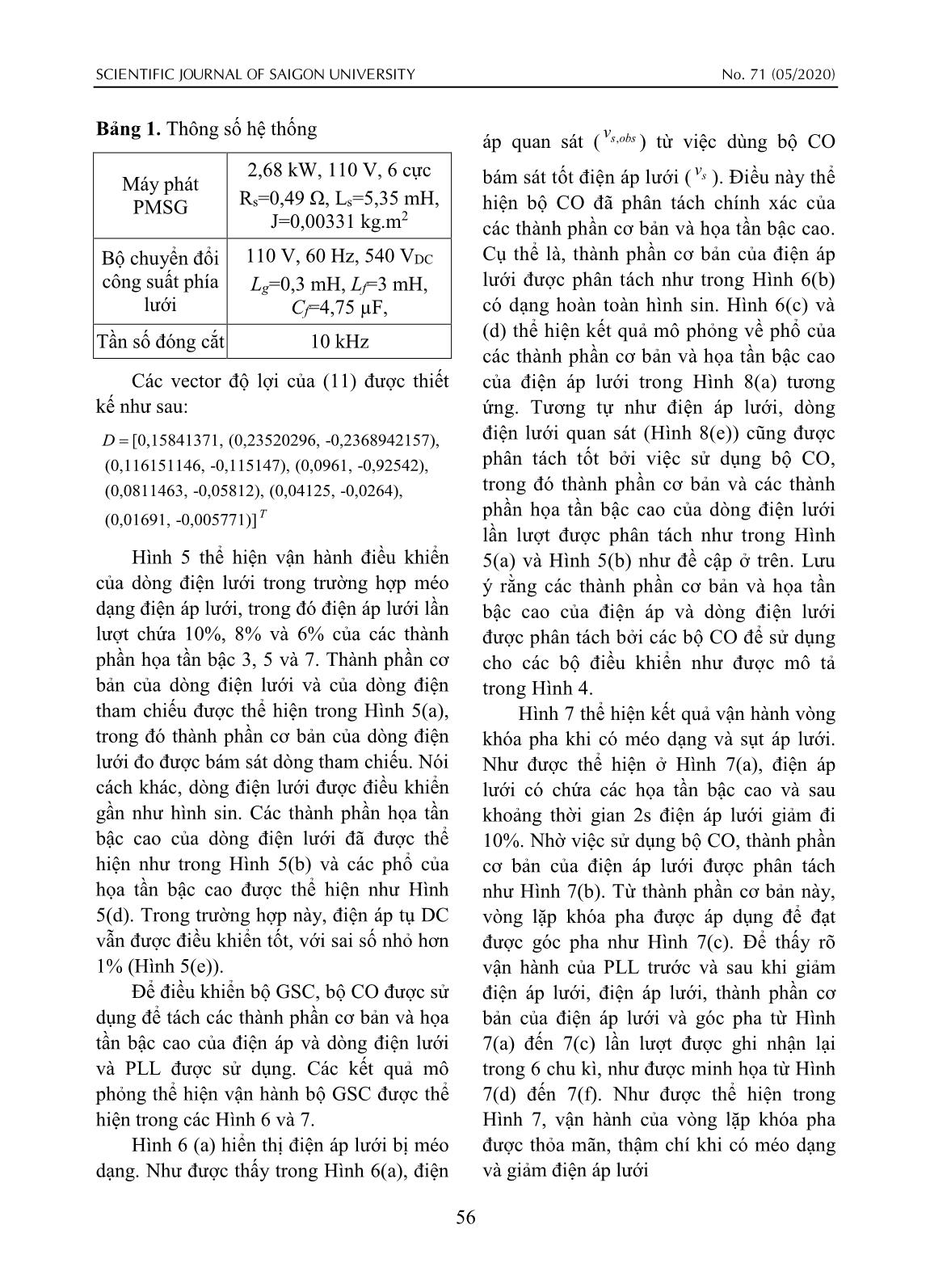 Điều khiển hệ thống tua-bin gió công suất nhỏ máy phát pmsg trong trường hợp méo dạng điện áp lưới trang 6