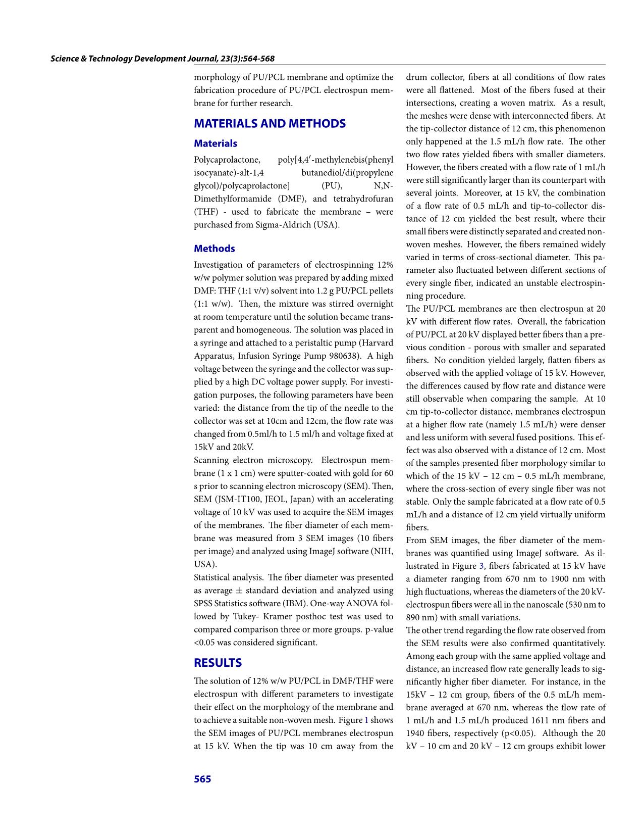 Effect of electrospinning parameters on the morphology of polyurethane/polycaprolactone fibers trang 2