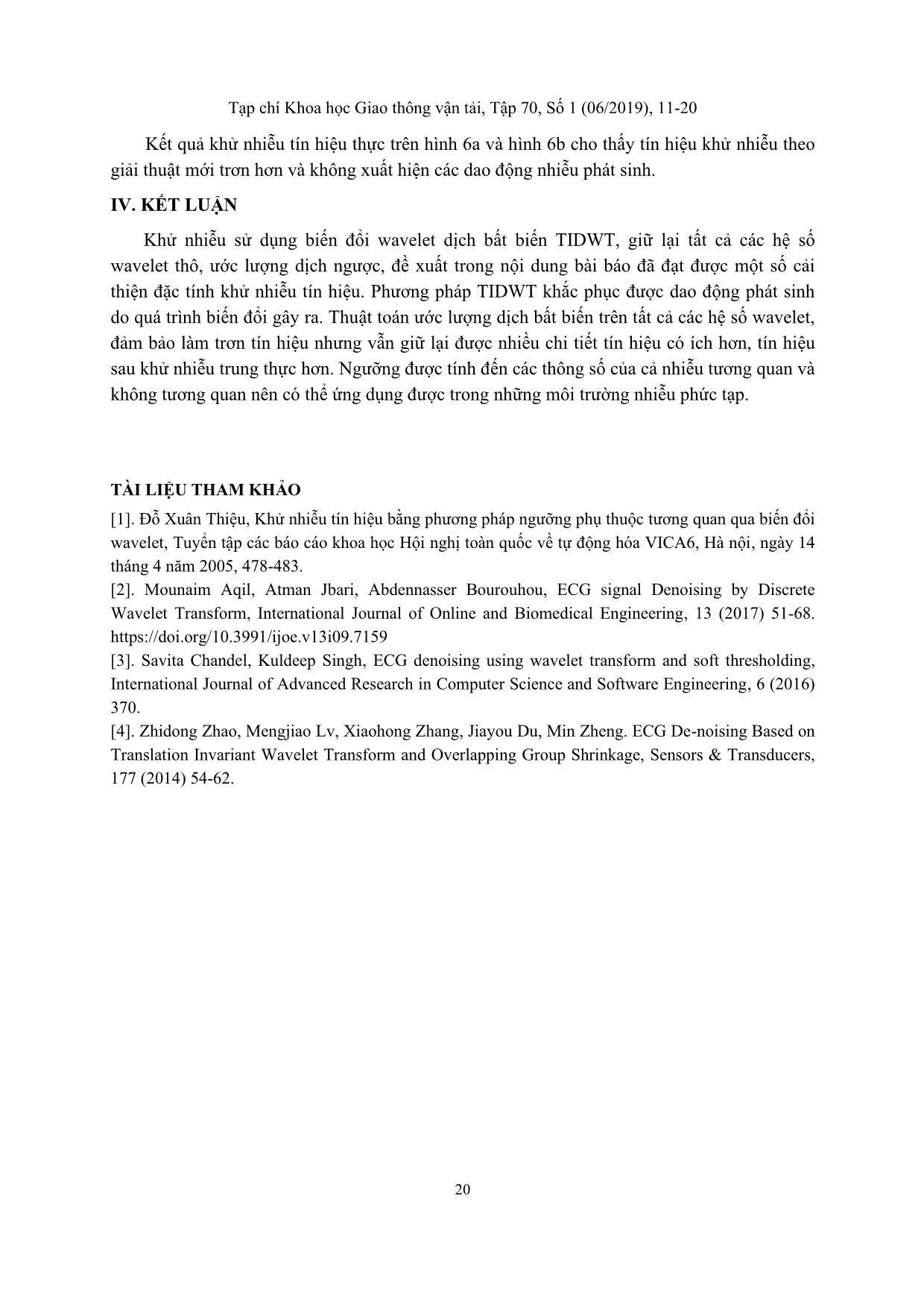 Electrocardiography signal denoising using translation invariant wavelet threshold algorithm trang 10