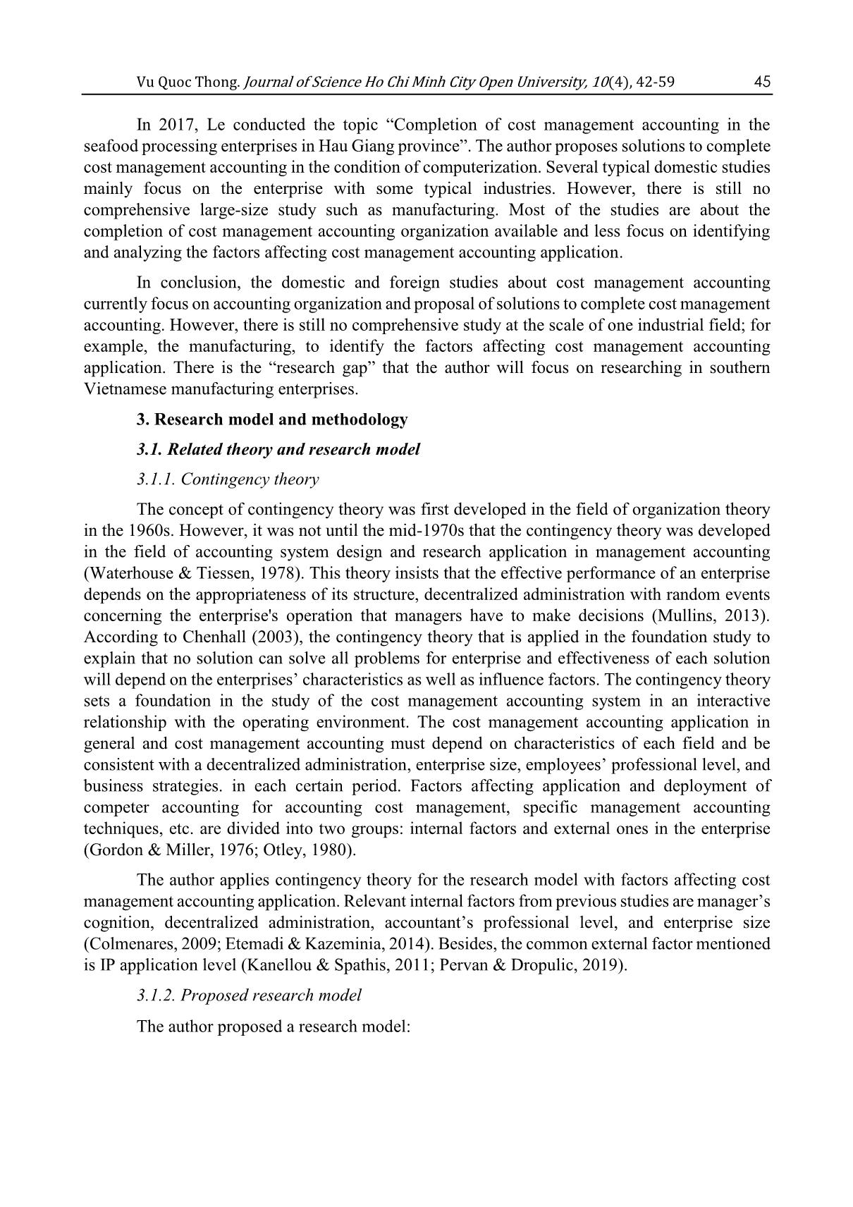 Factors affect cost management accounting application of manufacturing enterprises in Southern Vietnam trang 4