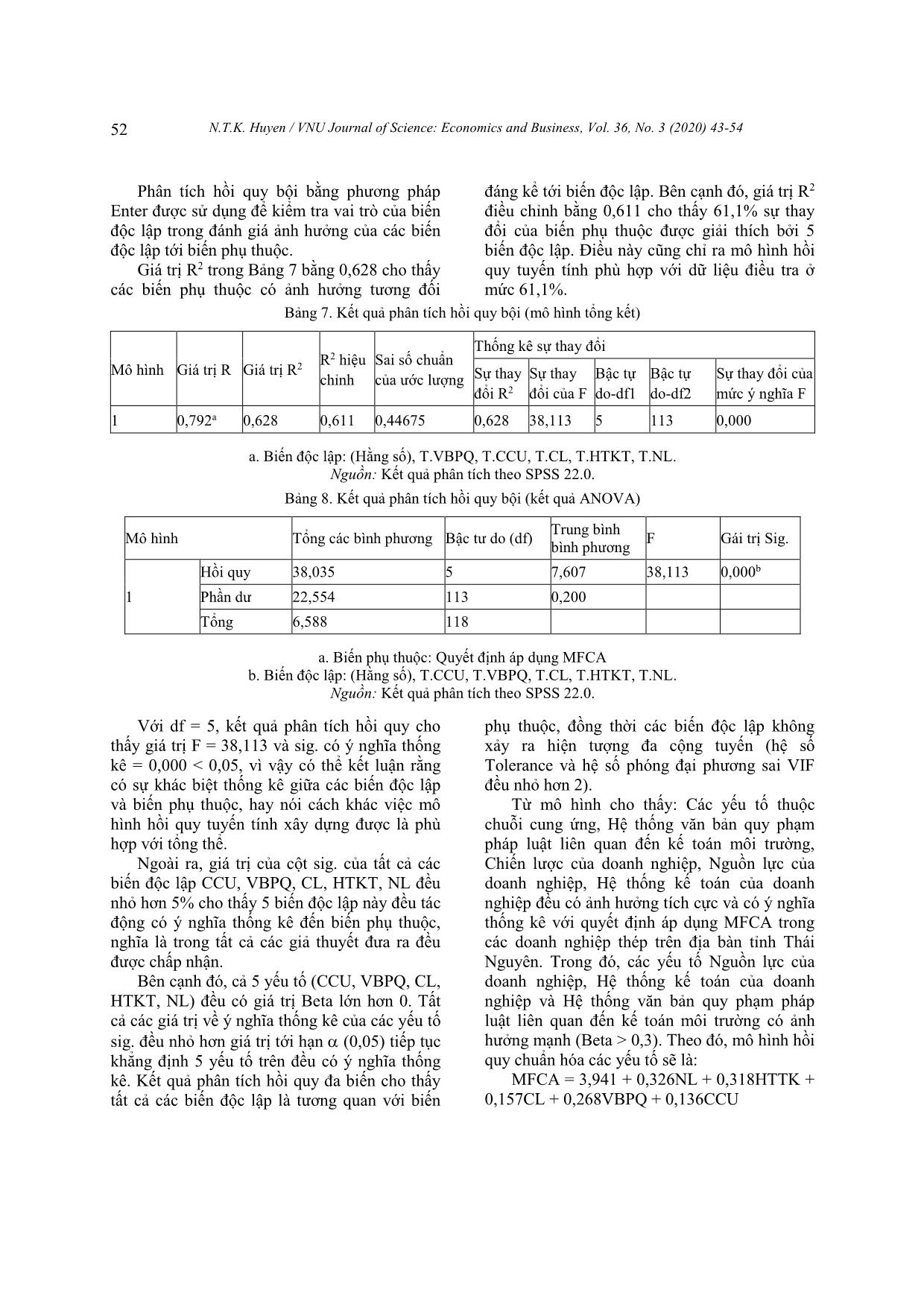 Factors affecting the decision to apply material flows cost accounting MFCA in Thai Nguyen steel production enterprises trang 10